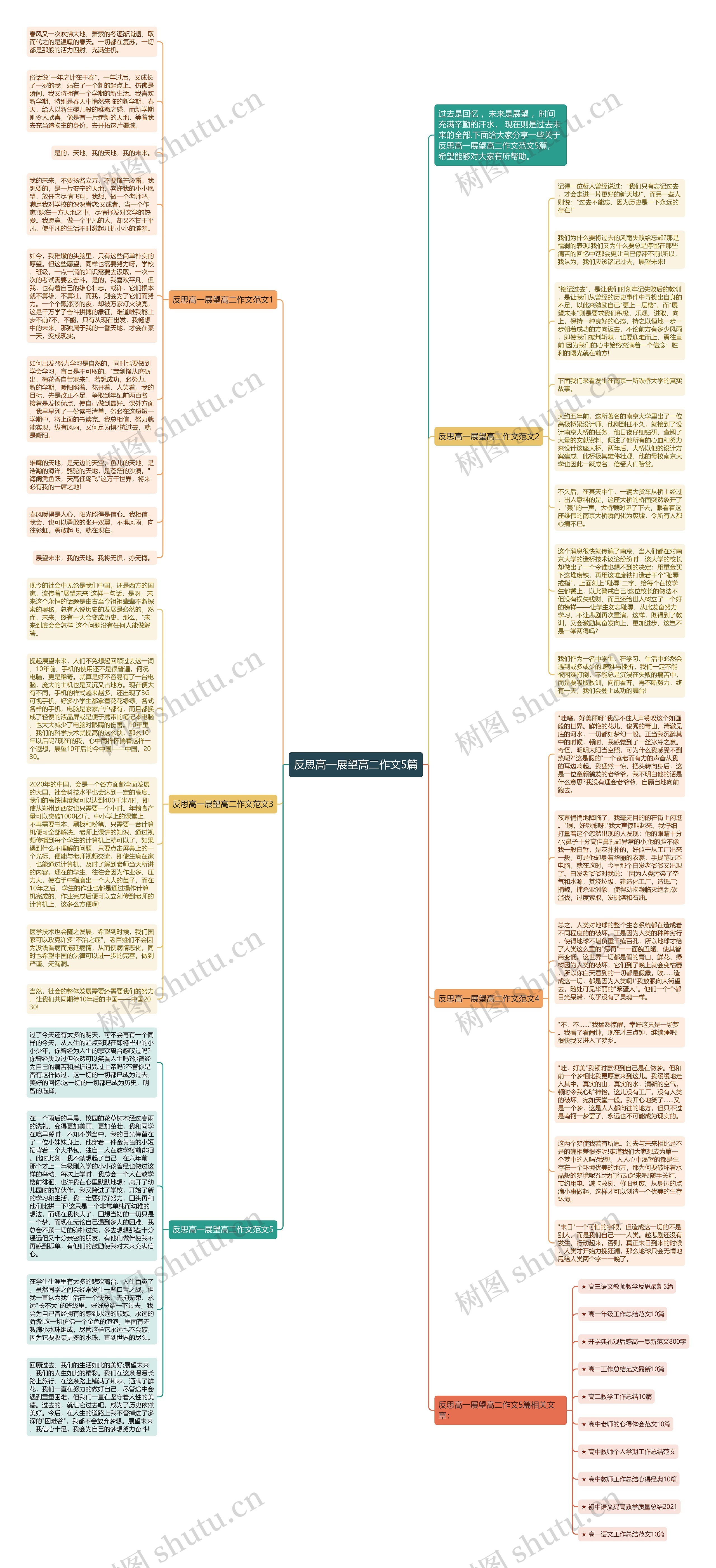 反思高一展望高二作文5篇思维导图