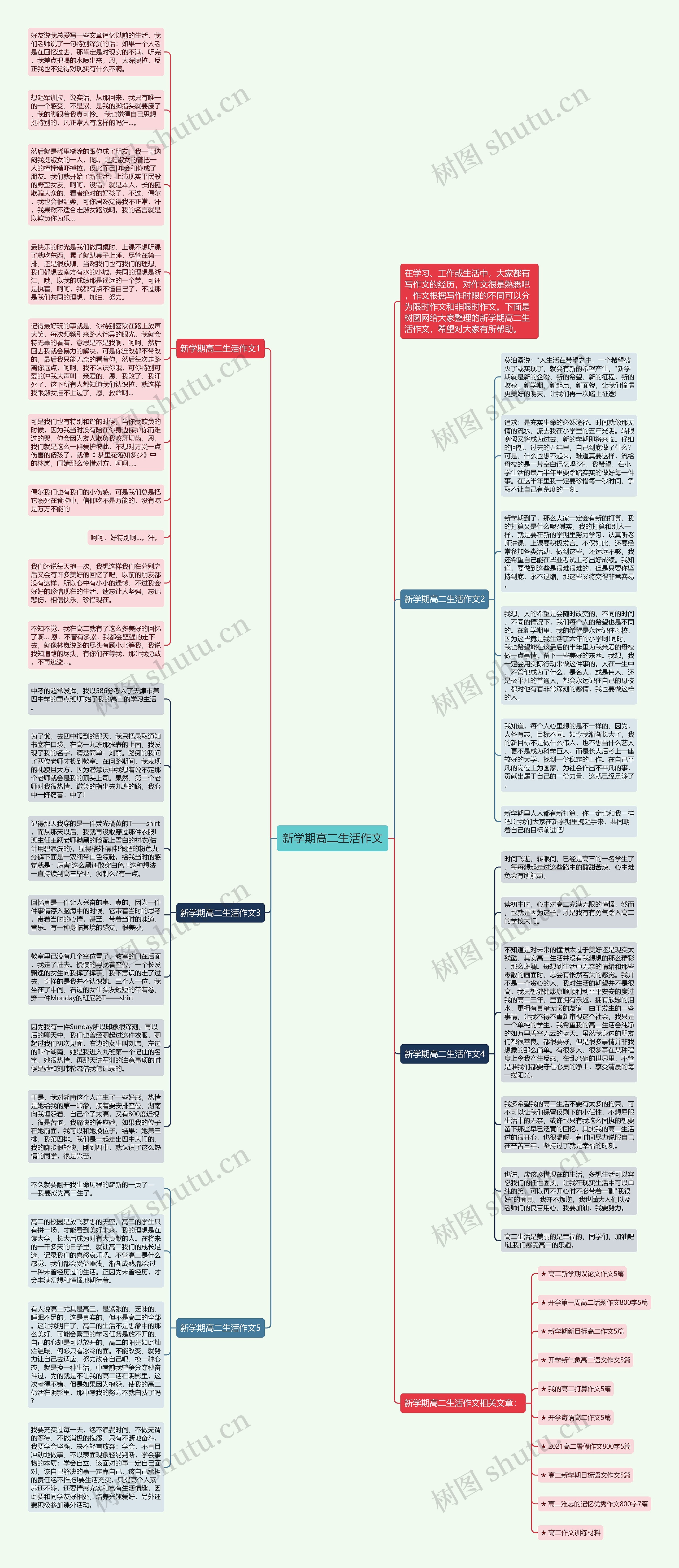 新学期高二生活作文思维导图