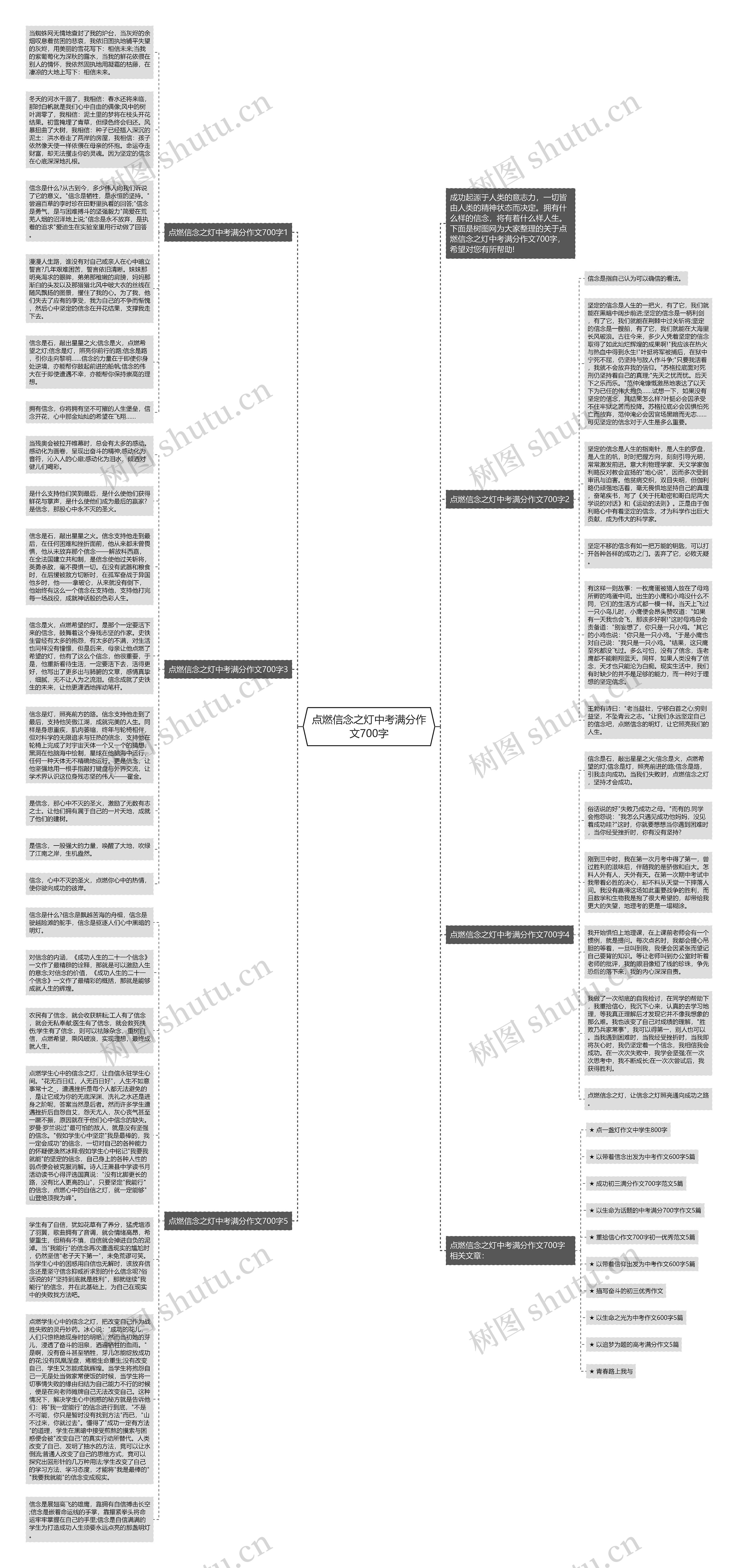 点燃信念之灯中考满分作文700字思维导图