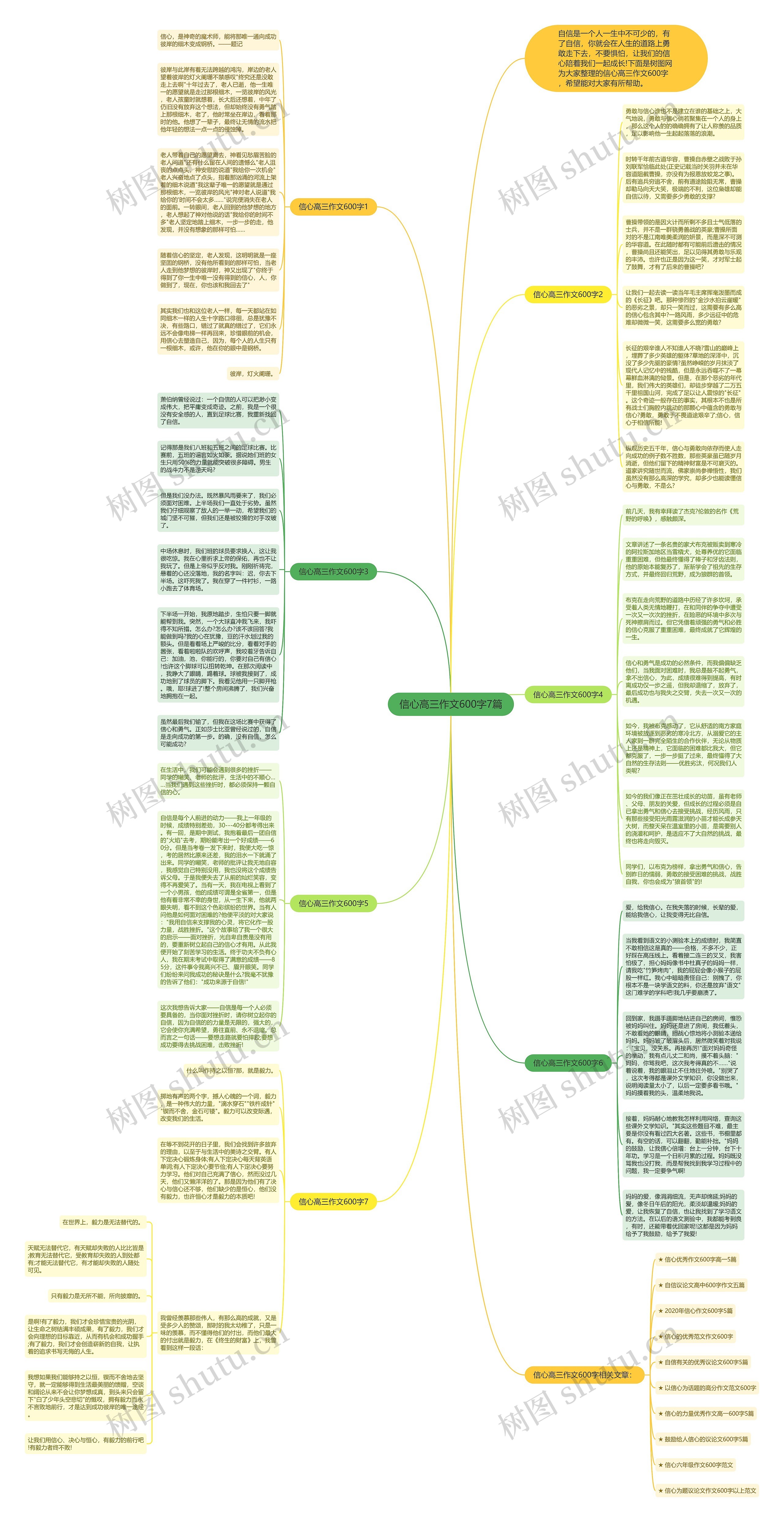 信心高三作文600字7篇思维导图