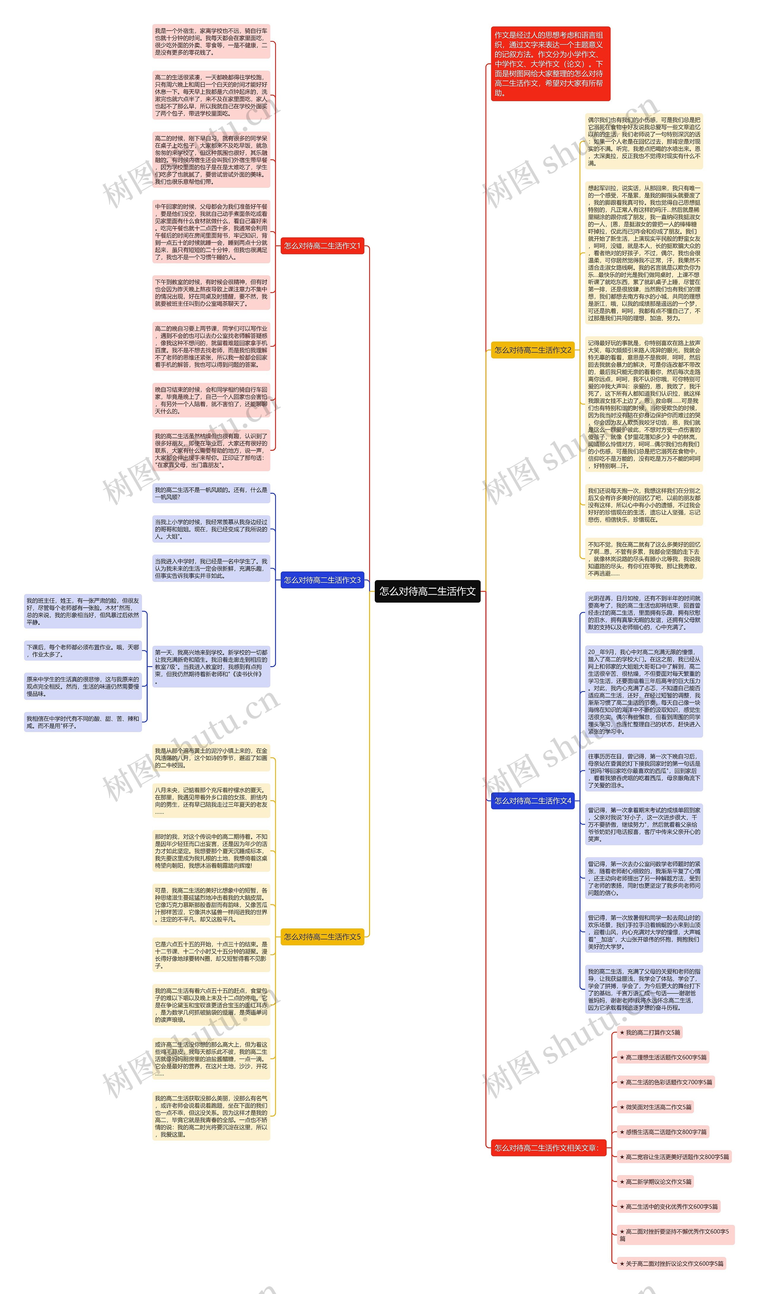 怎么对待高二生活作文思维导图高清图 怎么对待高二生活作文思维导图