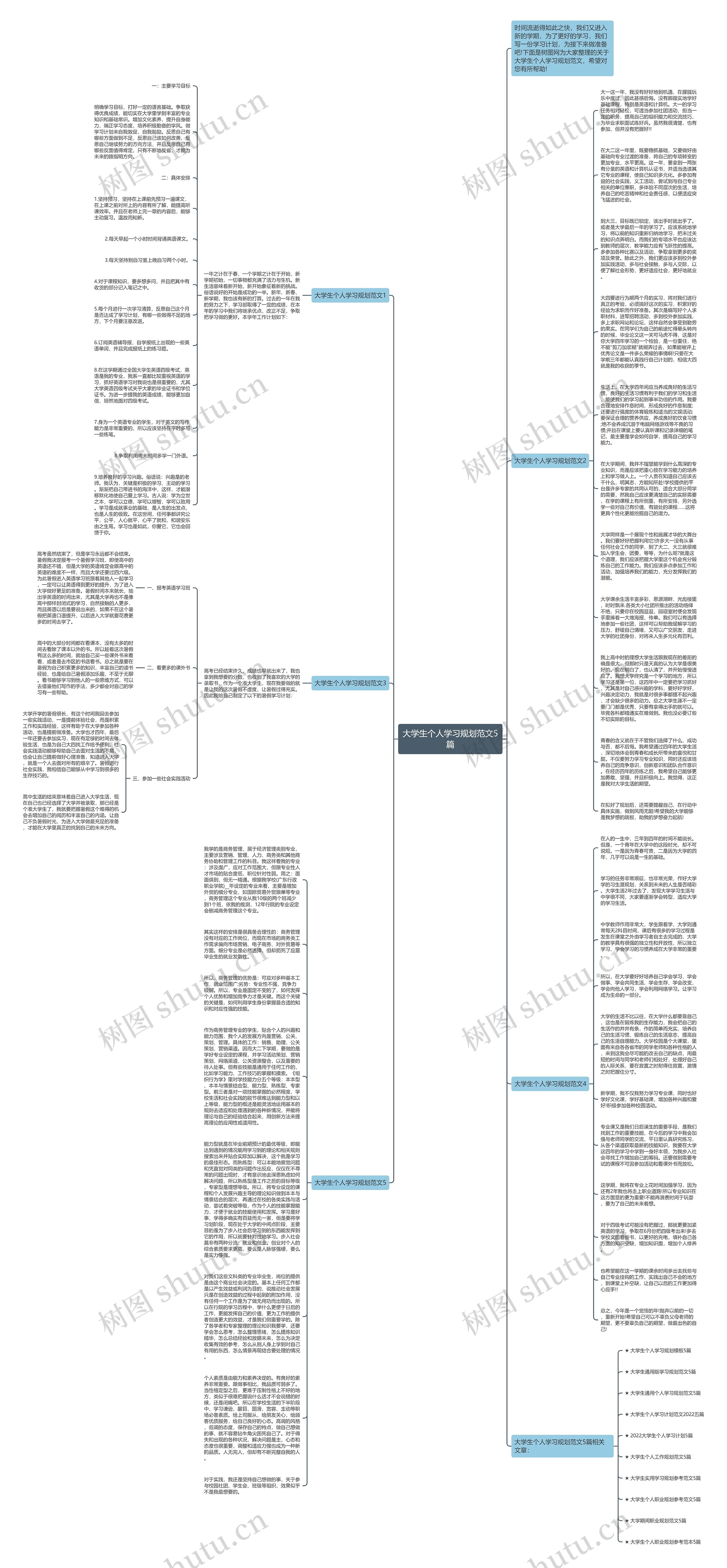 大学生个人学习规划范文5篇思维导图