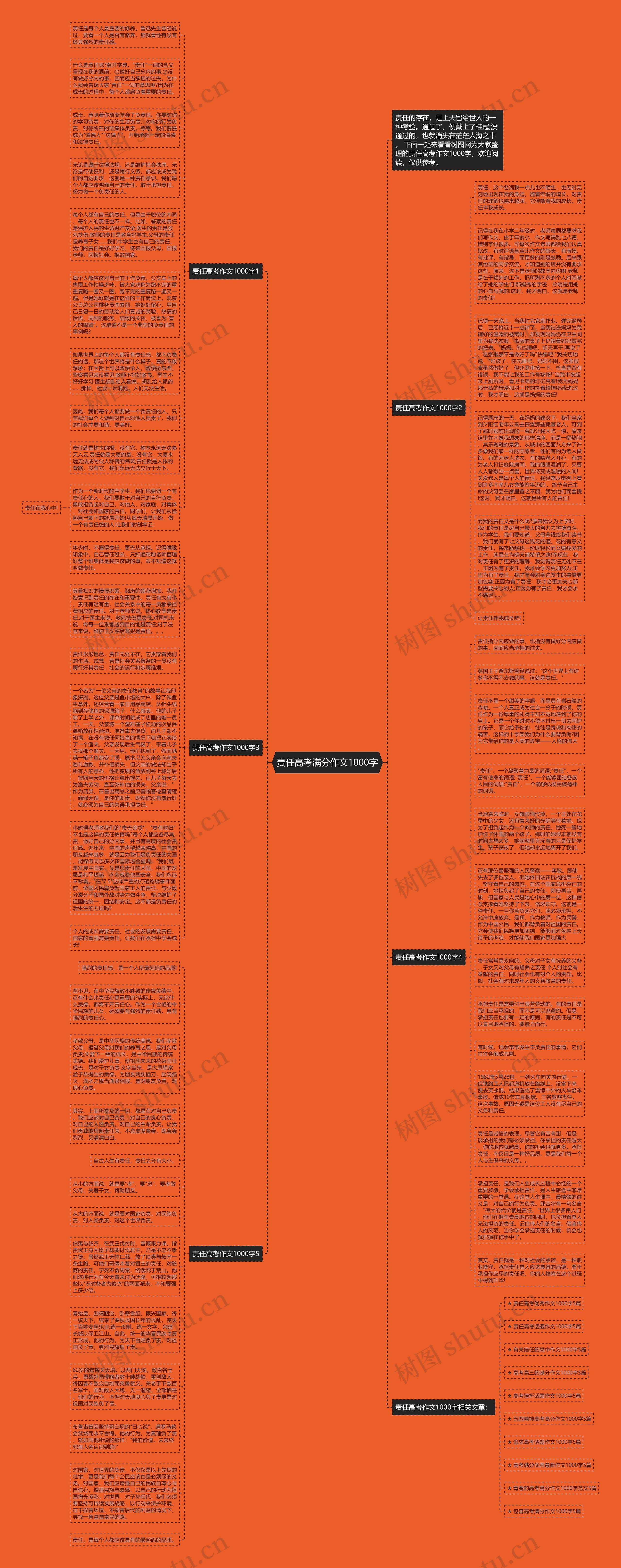 责任高考满分作文1000字思维导图