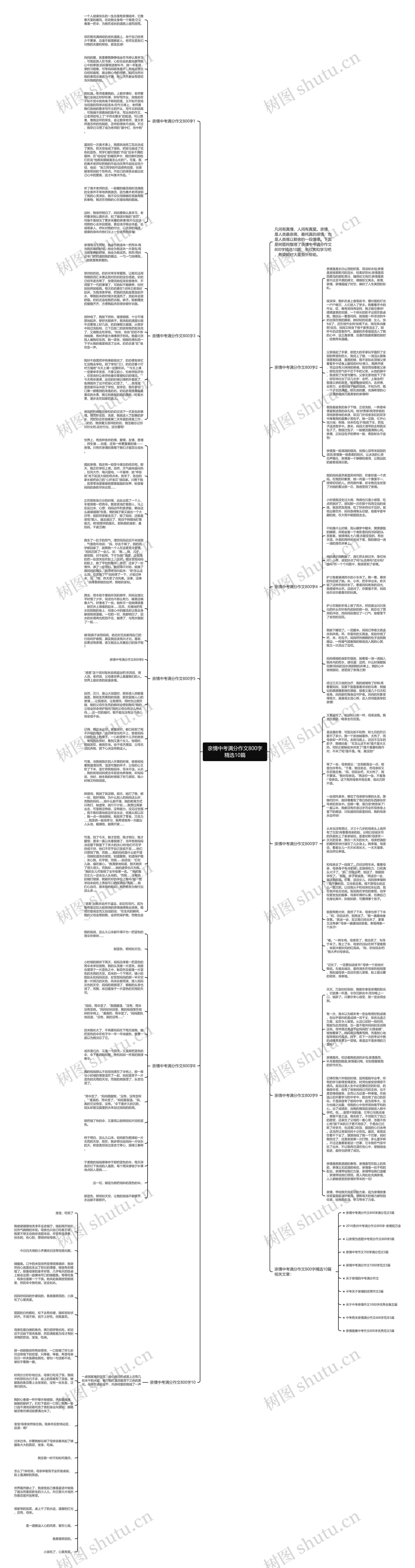 亲情中考满分作文800字精选10篇思维导图