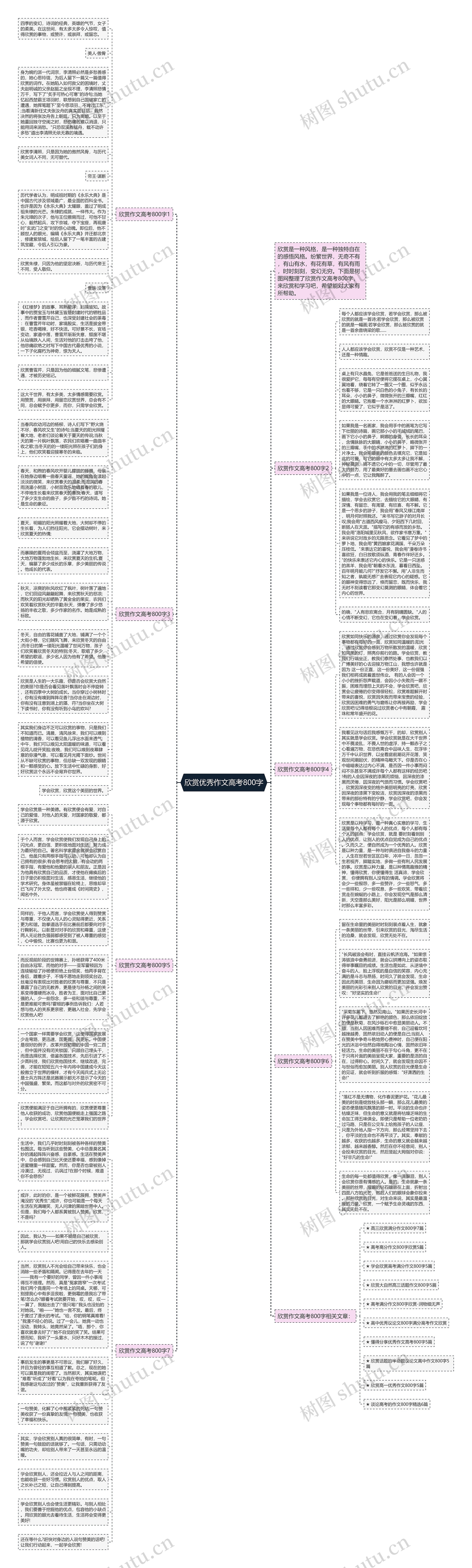 欣赏优秀作文高考800字思维导图
