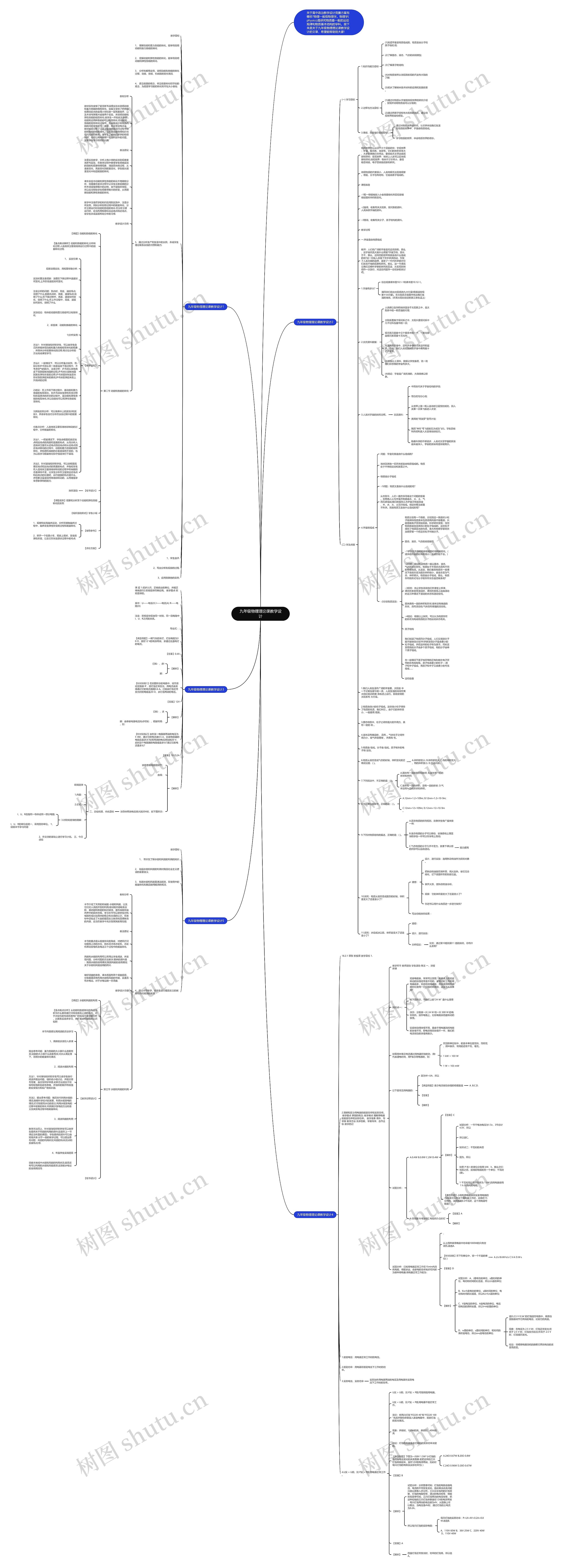 九年级物理理论课教学设计思维导图