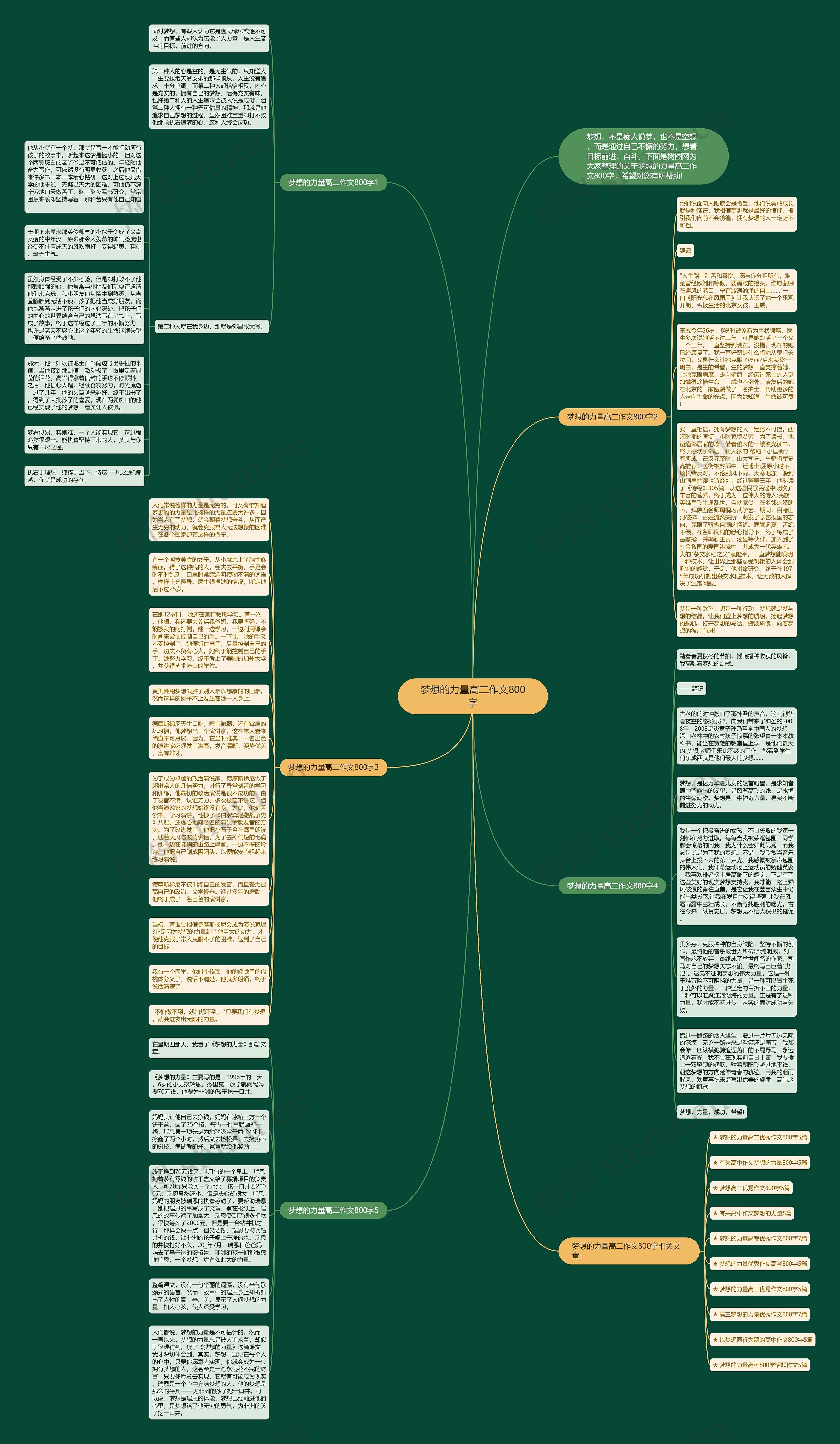 梦想的力量高二作文800字思维导图