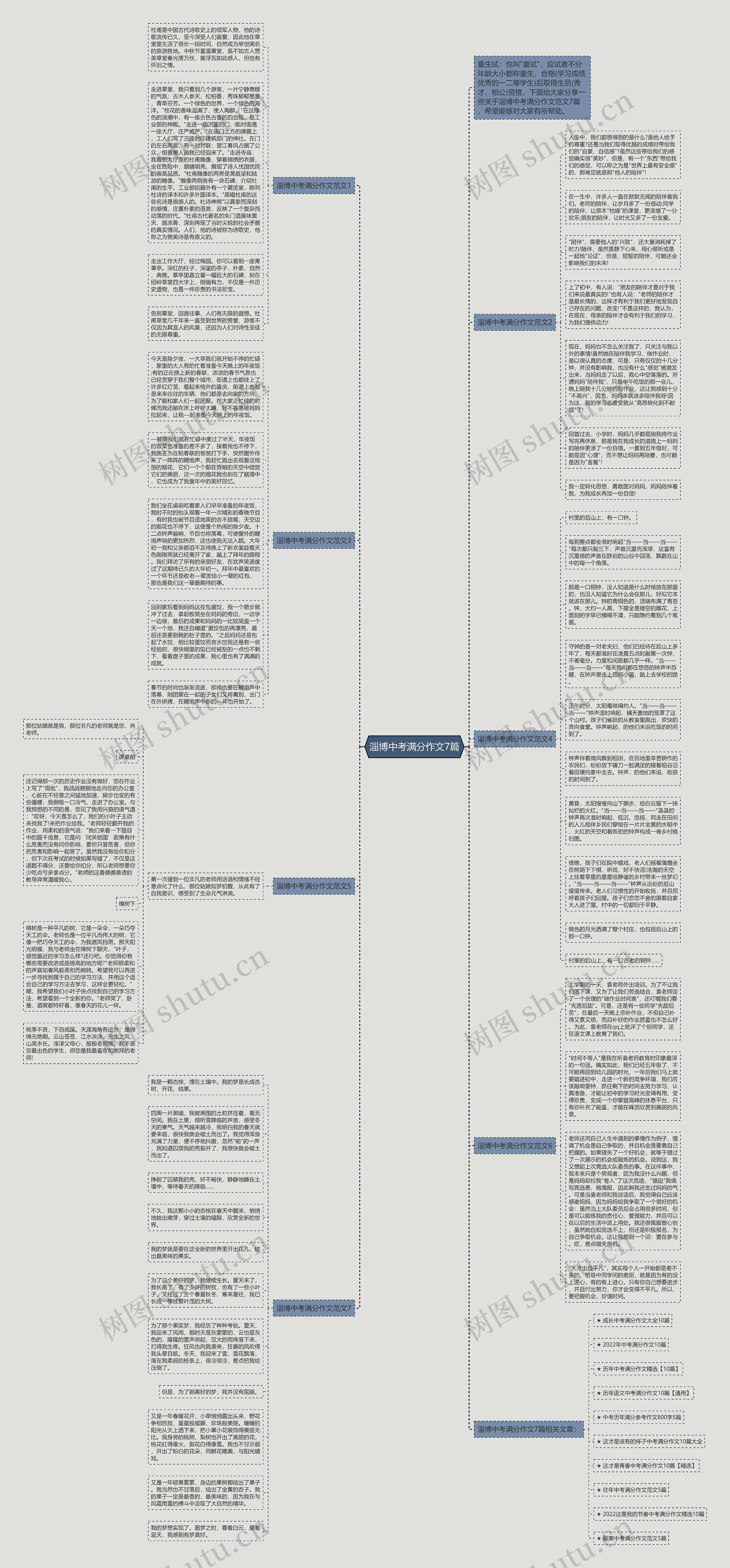 淄博中考满分作文7篇思维导图