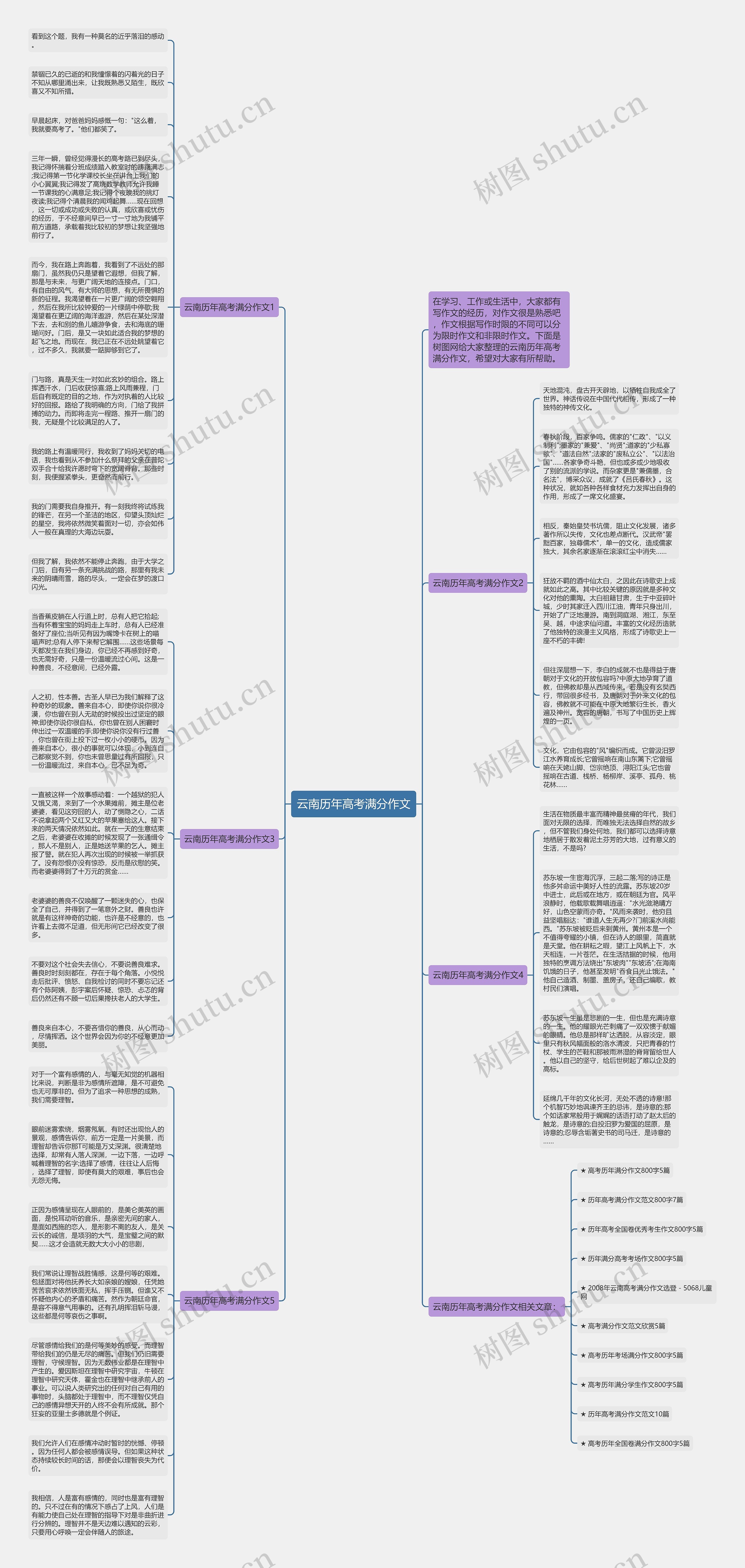 云南历年高考满分作文思维导图