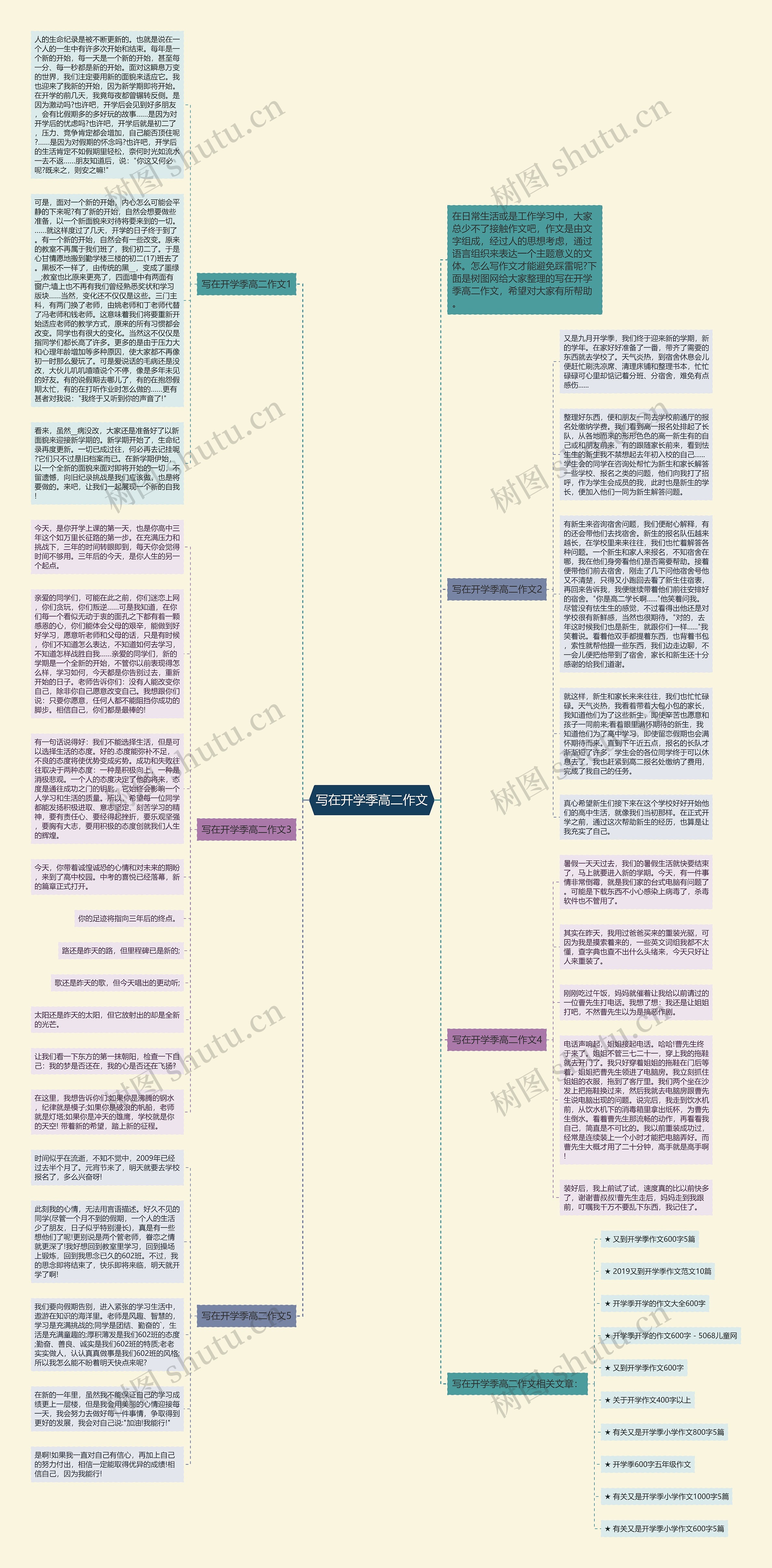 写在开学季高二作文思维导图