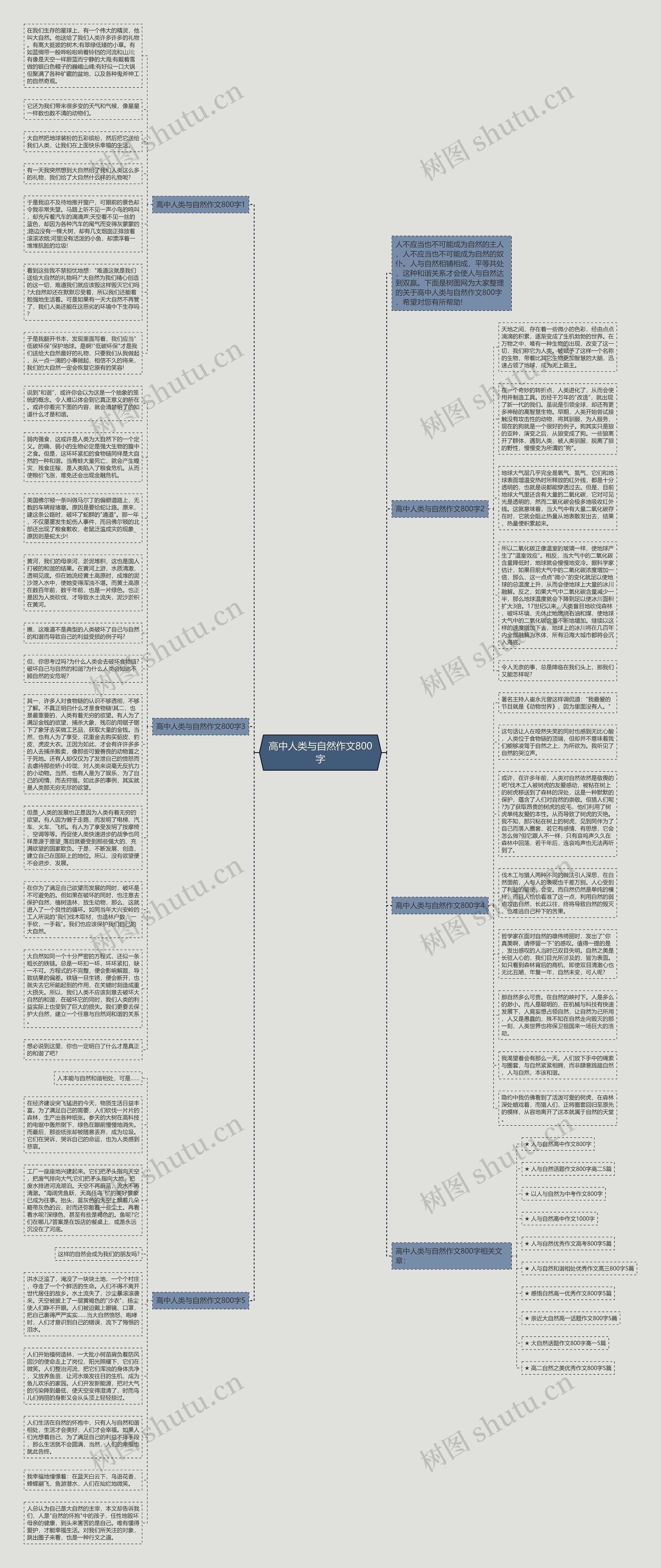 高中人类与自然作文800字思维导图