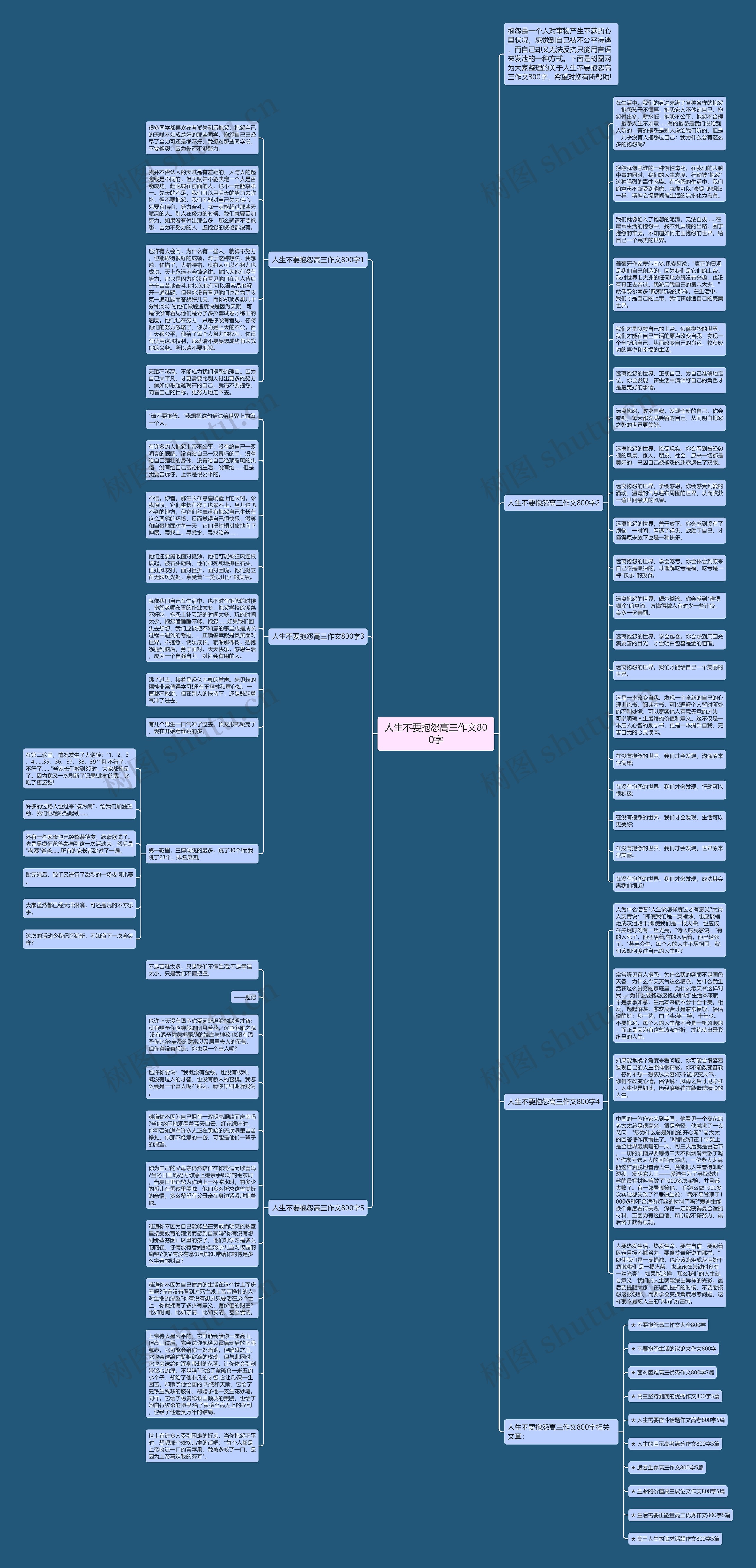 人生不要抱怨高三作文800字思维导图