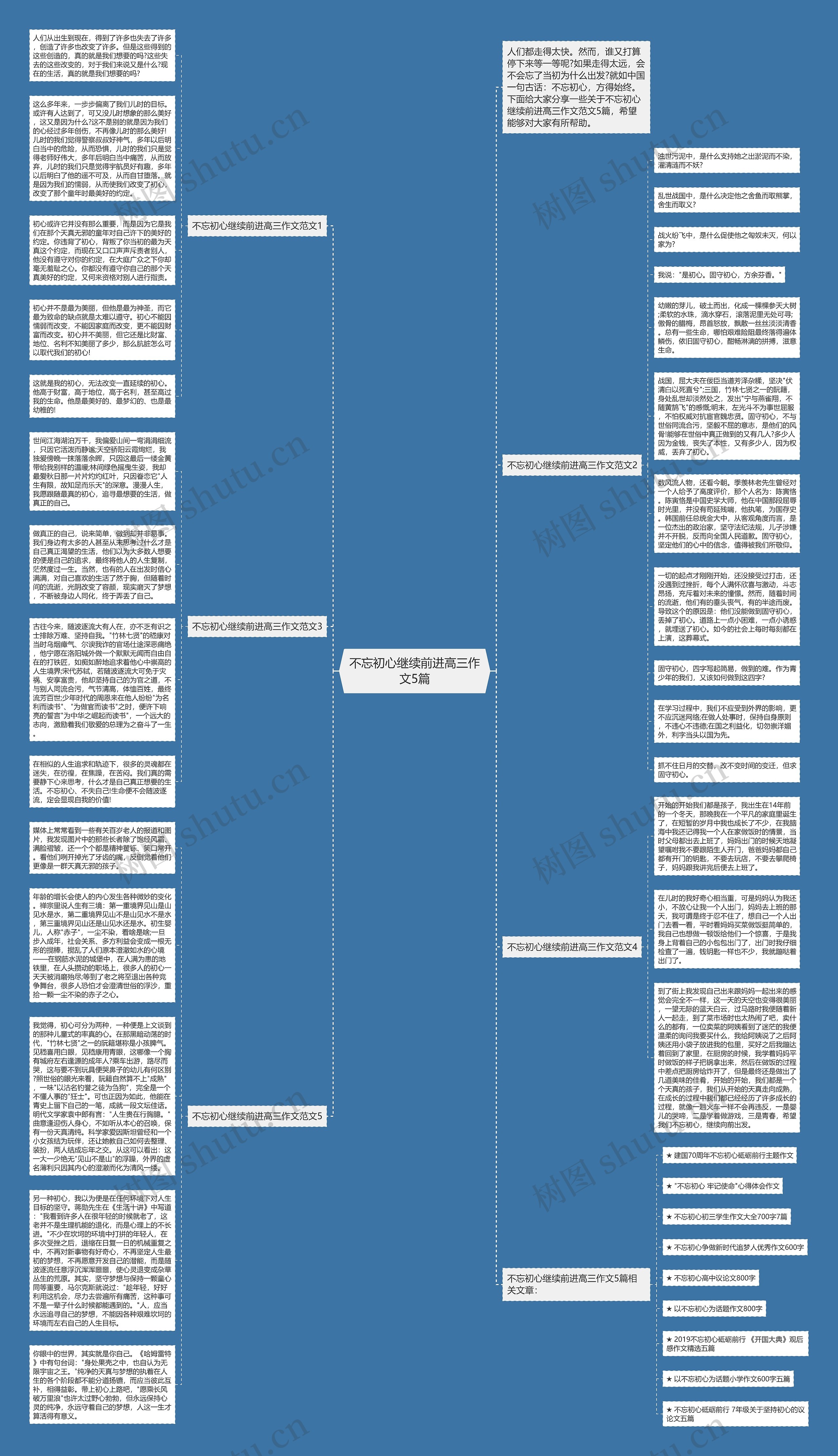 不忘初心继续前进高三作文5篇思维导图