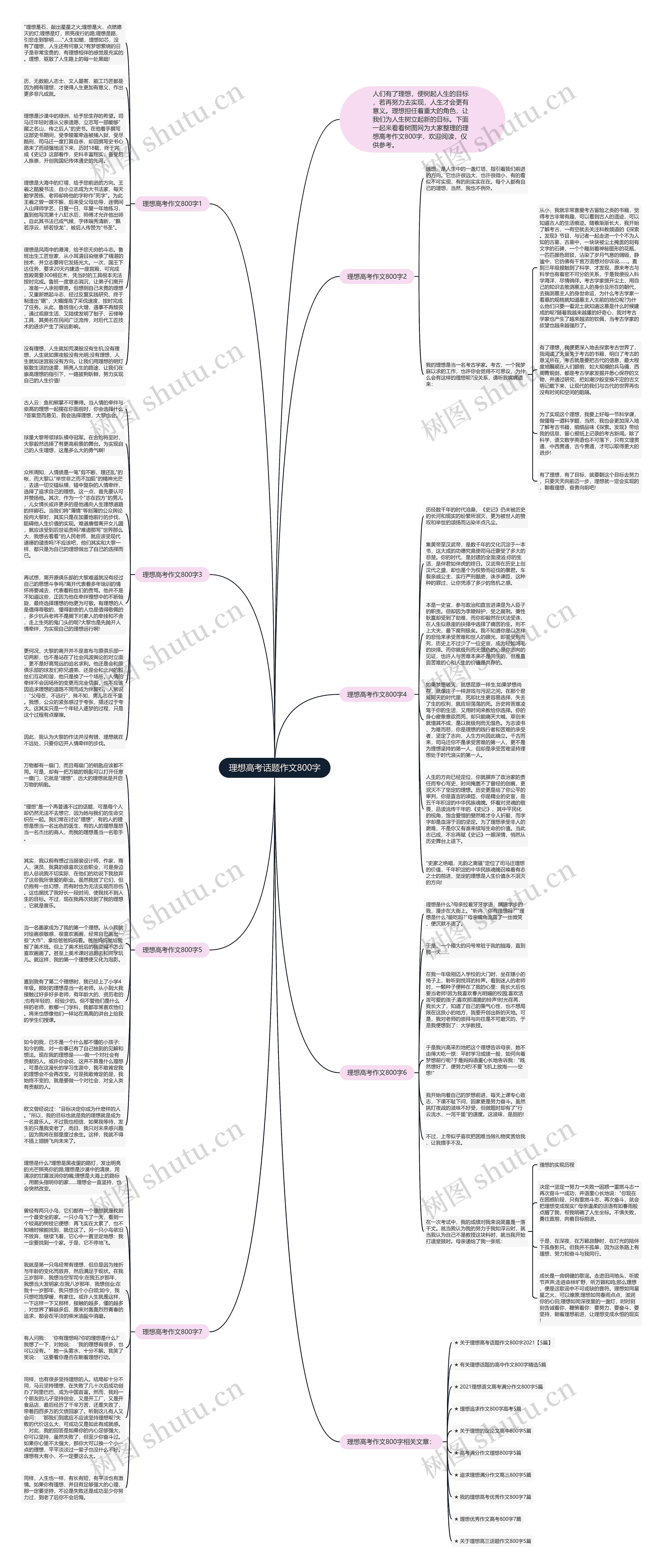 理想高考话题作文800字思维导图