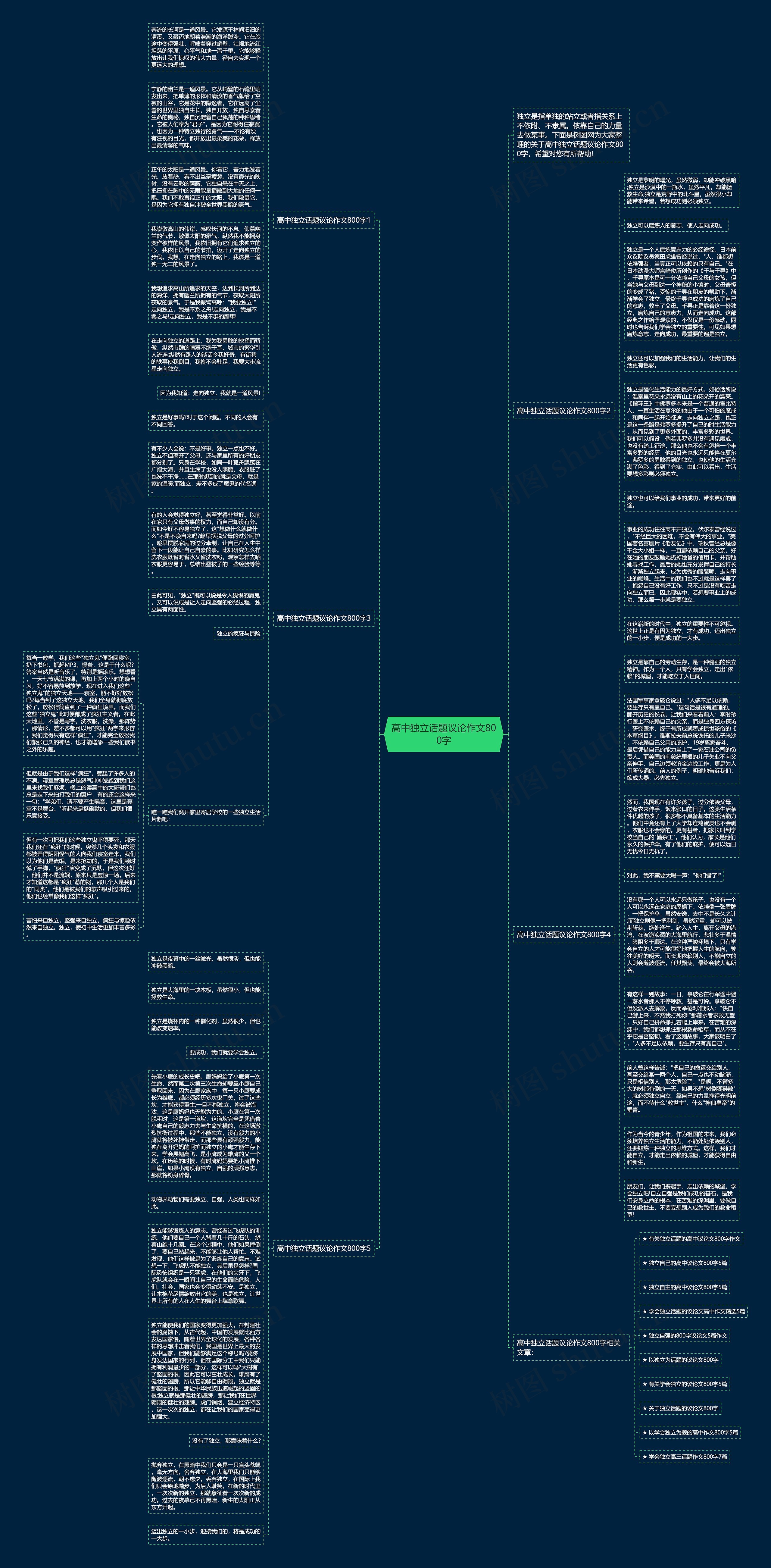 高中独立话题议论作文800字思维导图