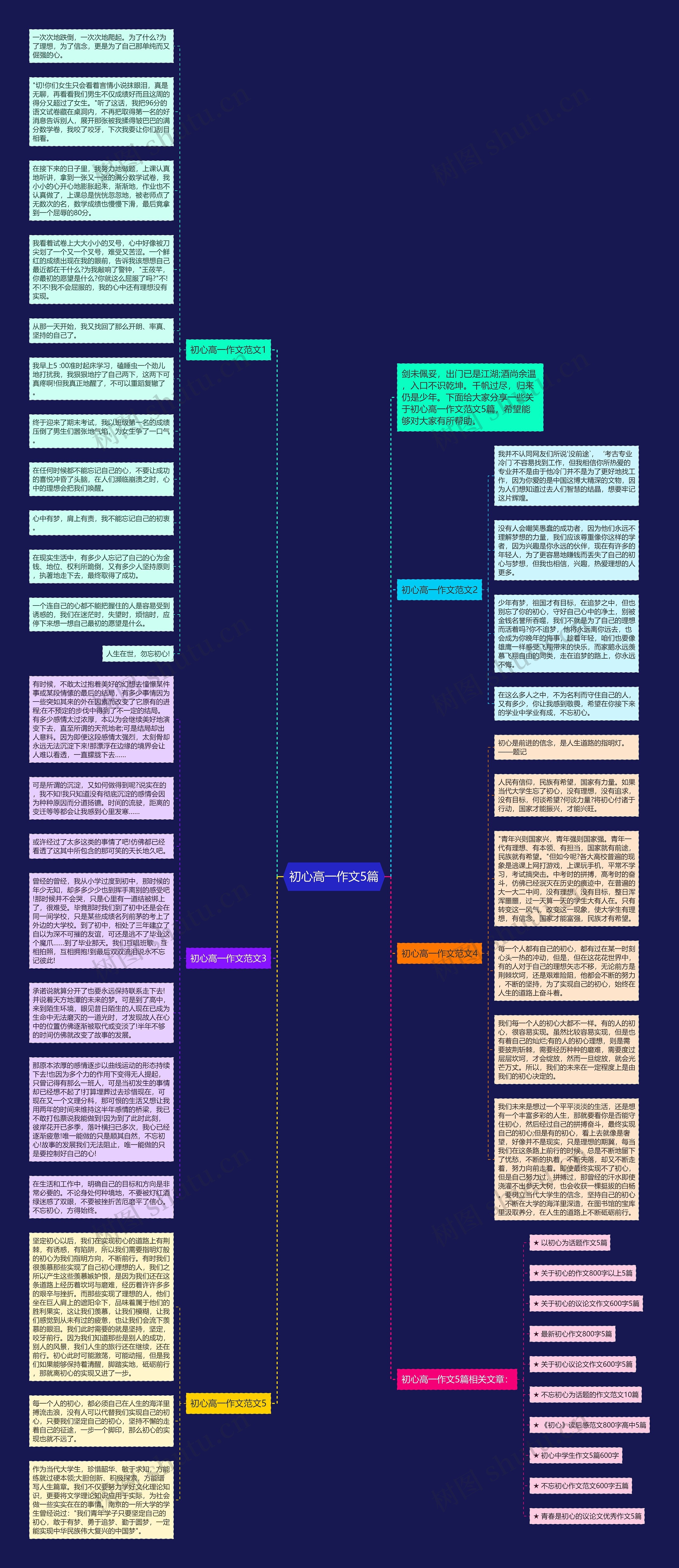 初心高一作文5篇思维导图