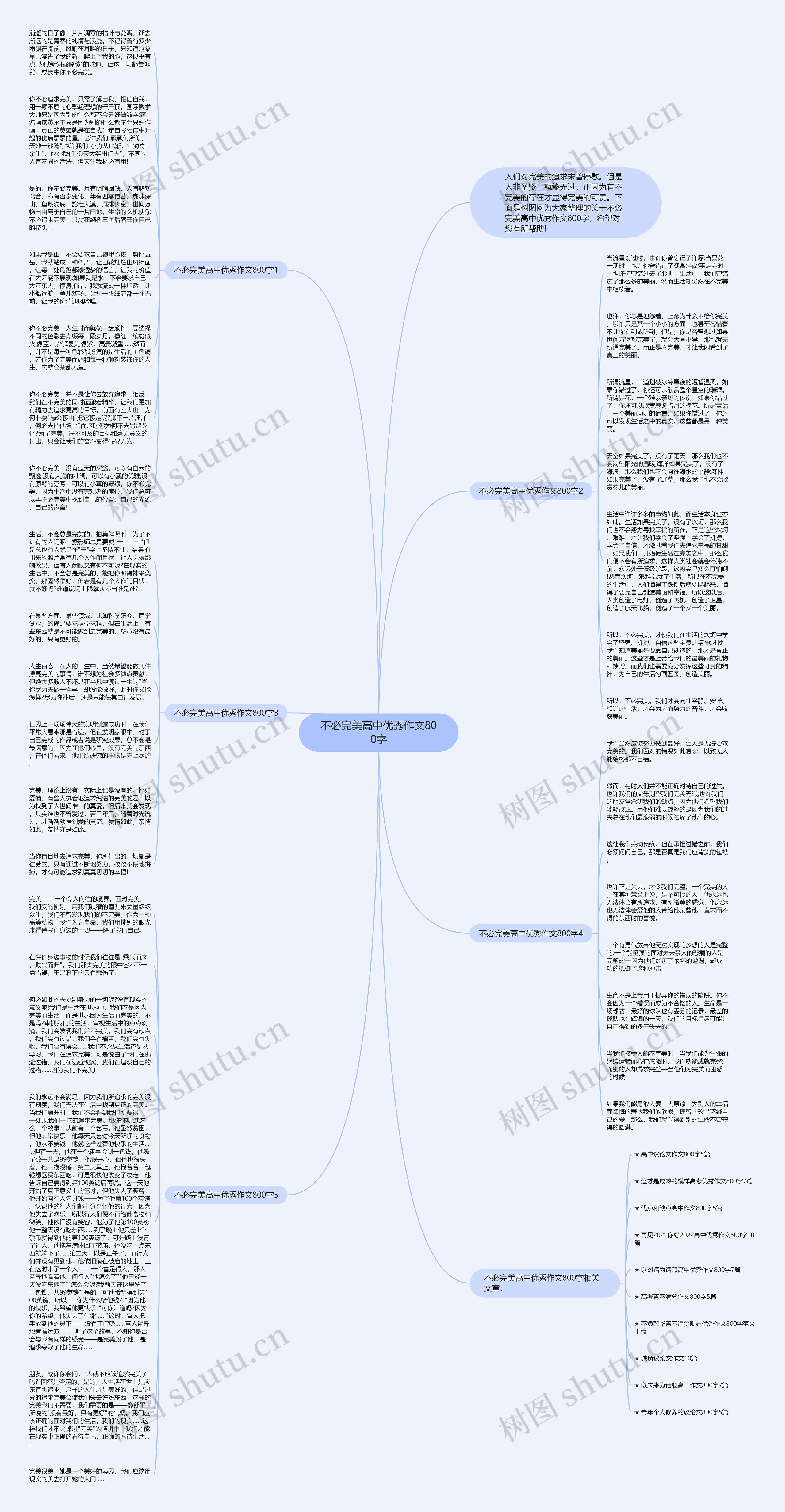 不必完美高中优秀作文800字思维导图