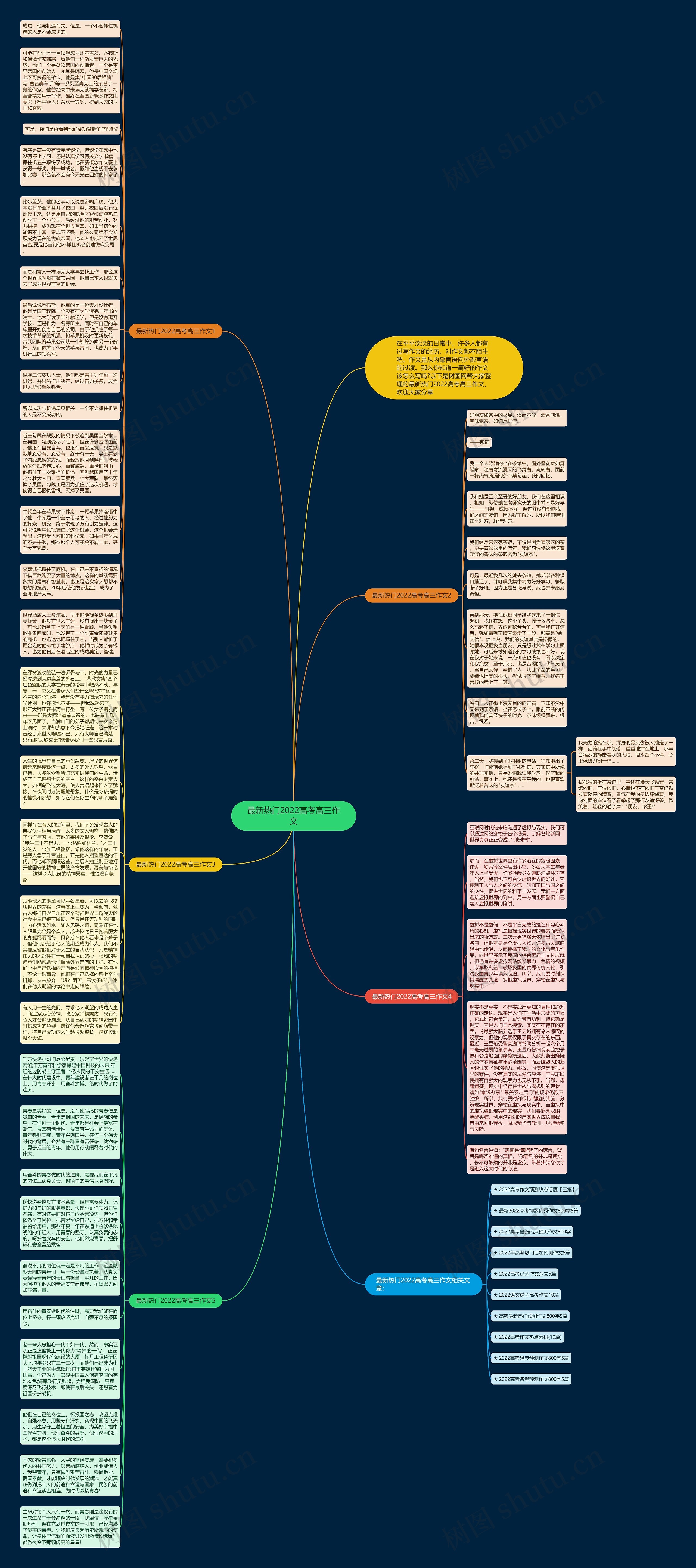 最新热门2022高考高三作文思维导图