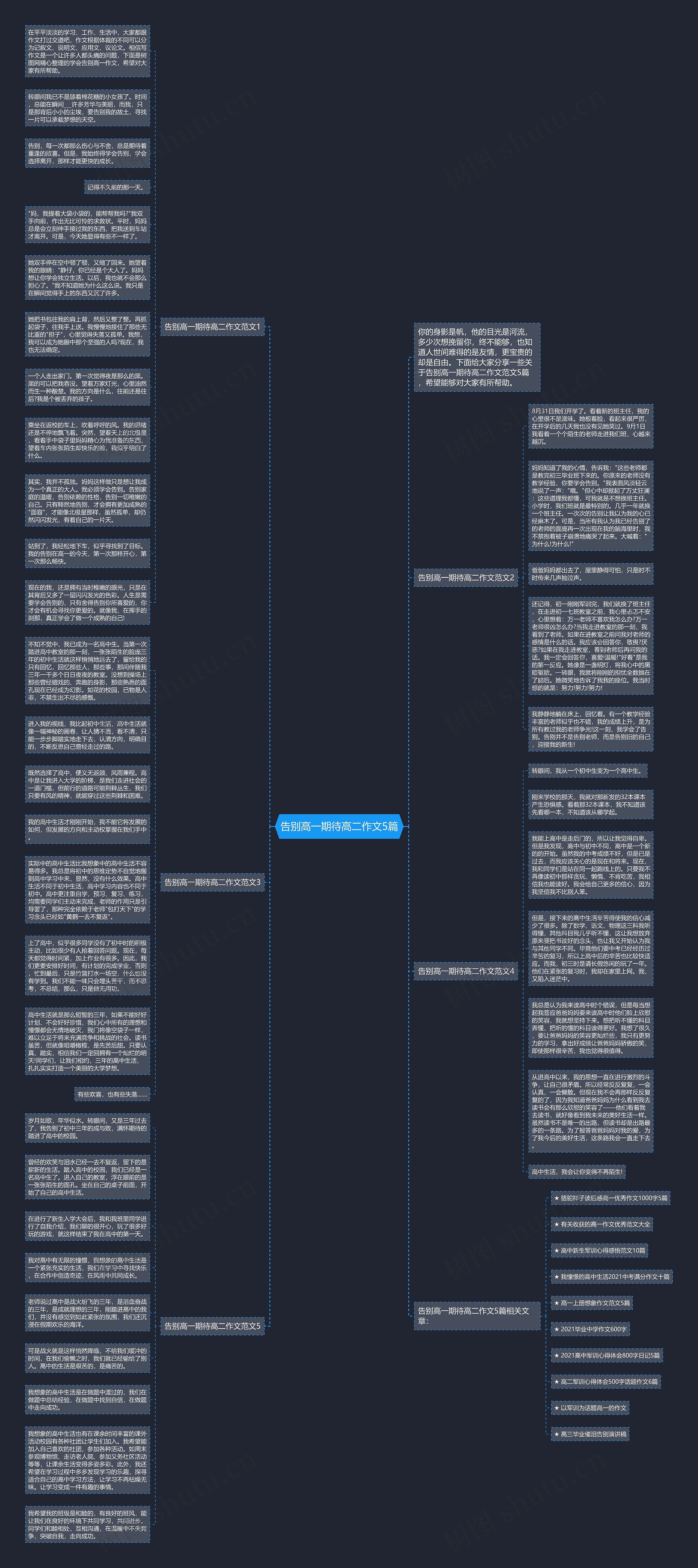 告别高一期待高二作文5篇思维导图