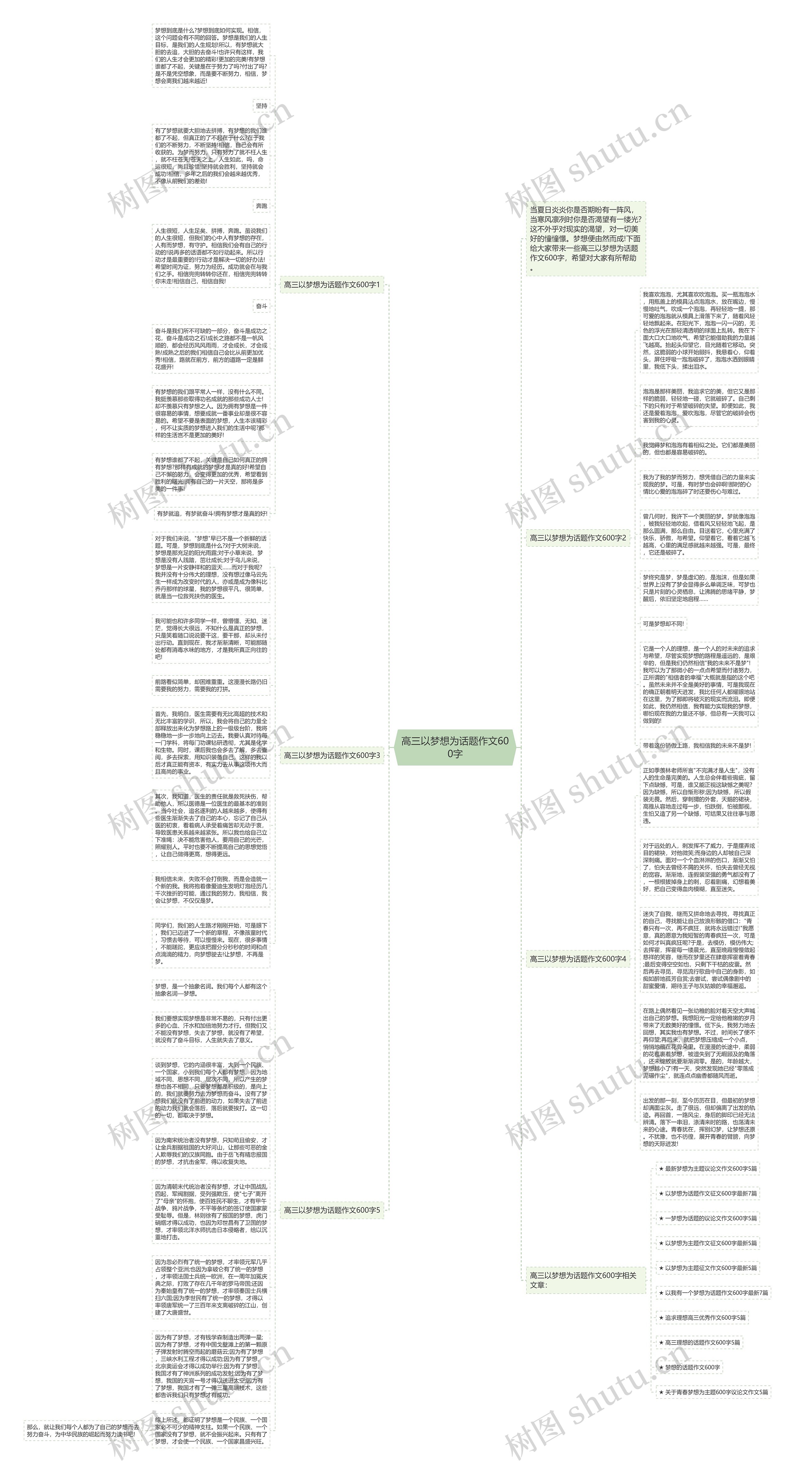 高三以梦想为话题作文600字思维导图