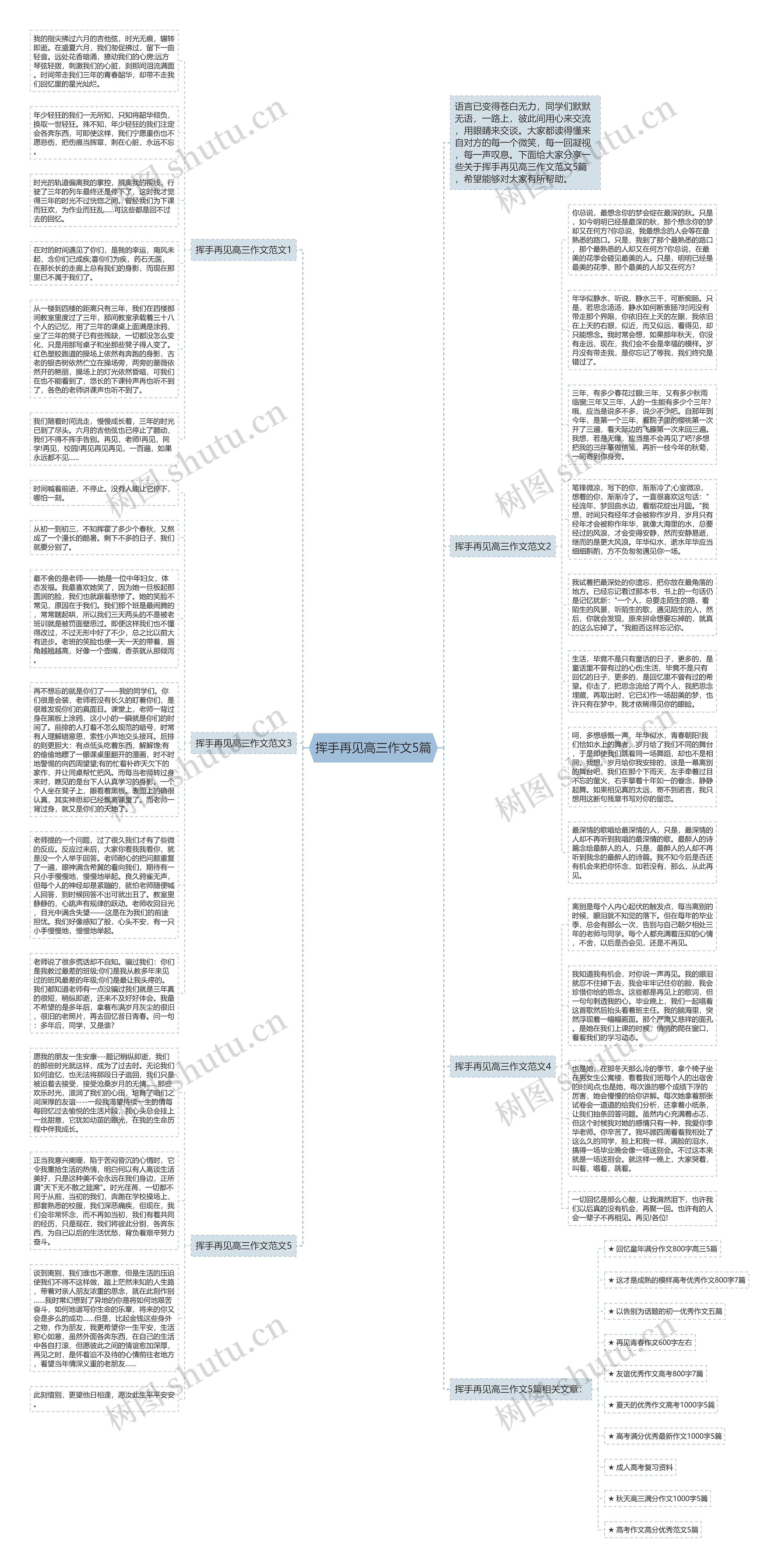 挥手再见高三作文5篇思维导图