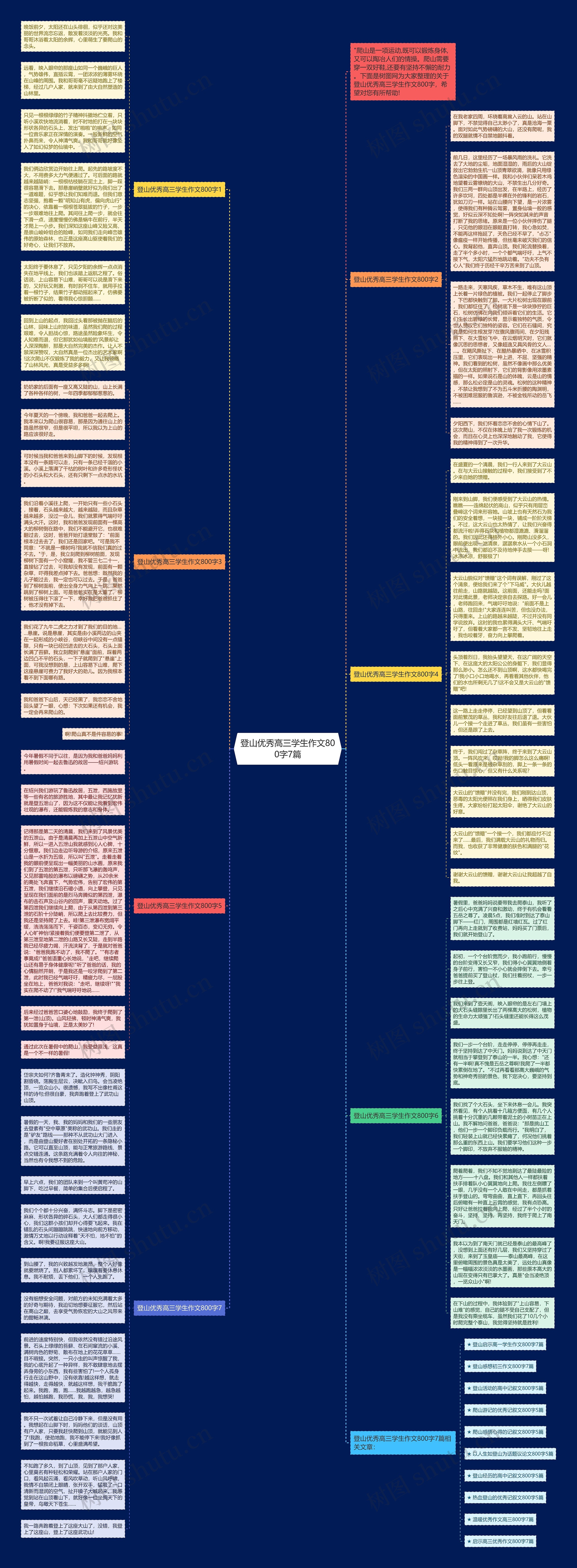 登山优秀高三学生作文800字7篇思维导图