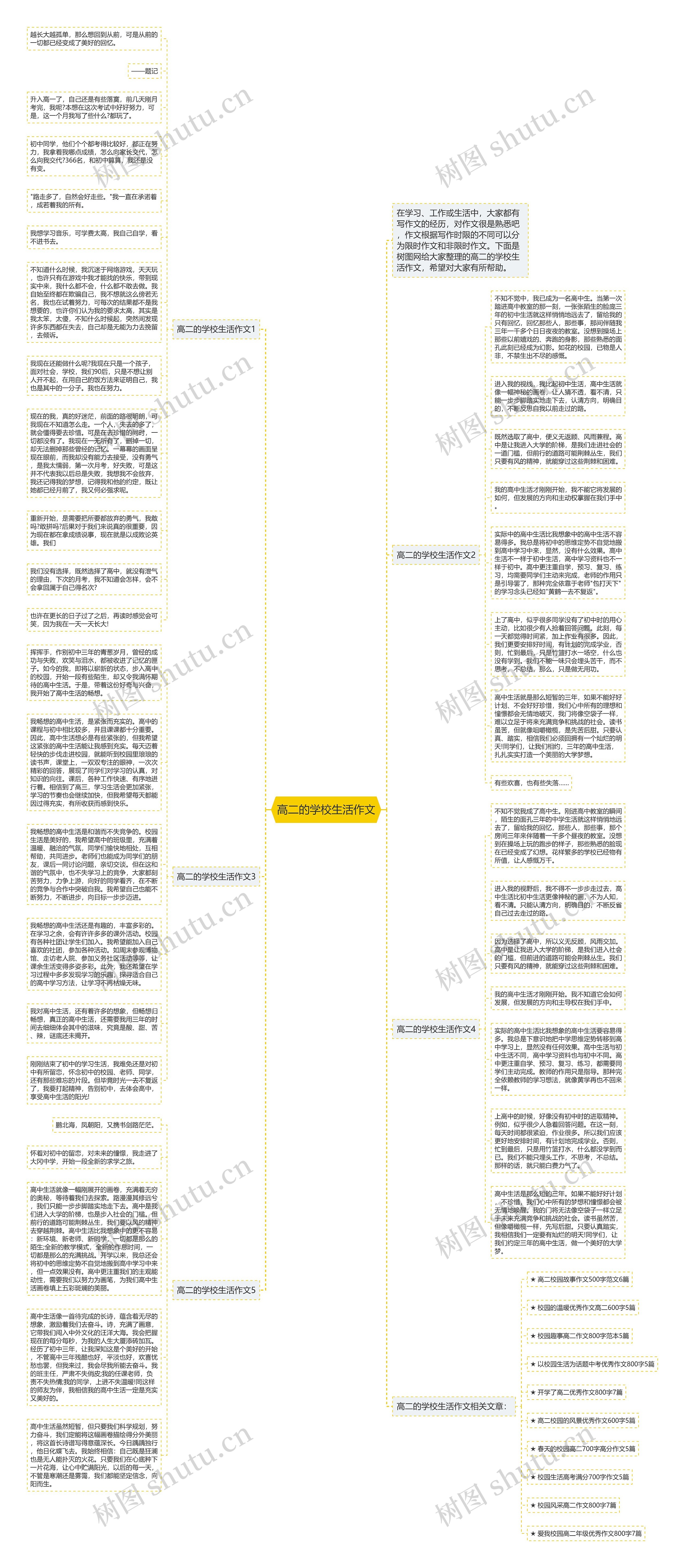 高二的学校生活作文思维导图