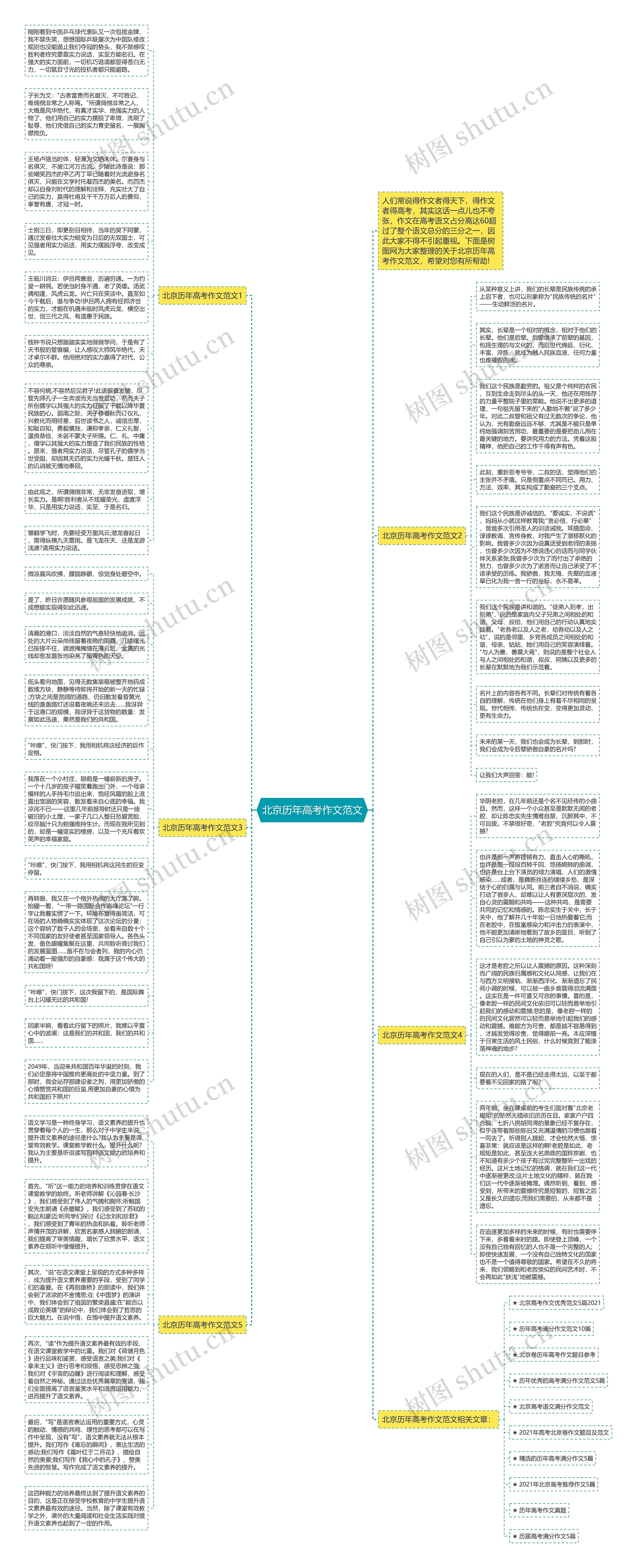 北京历年高考作文范文思维导图