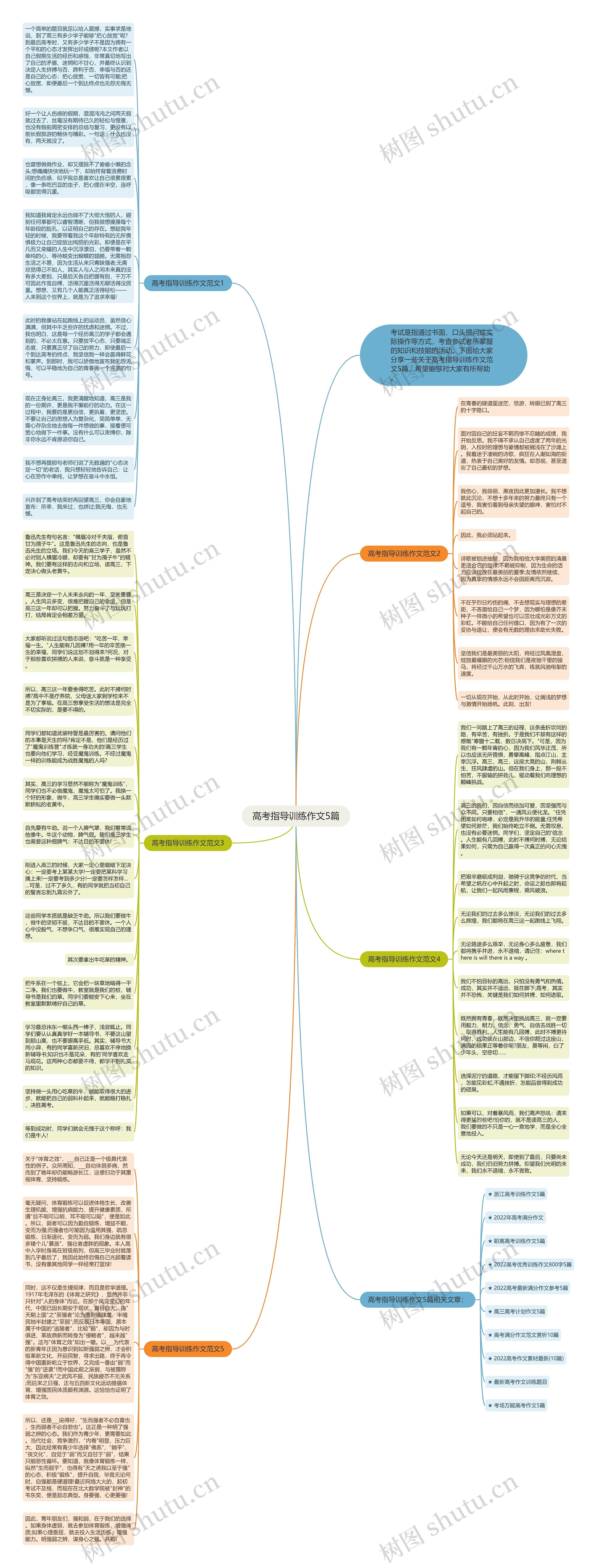 高考指导训练作文5篇思维导图