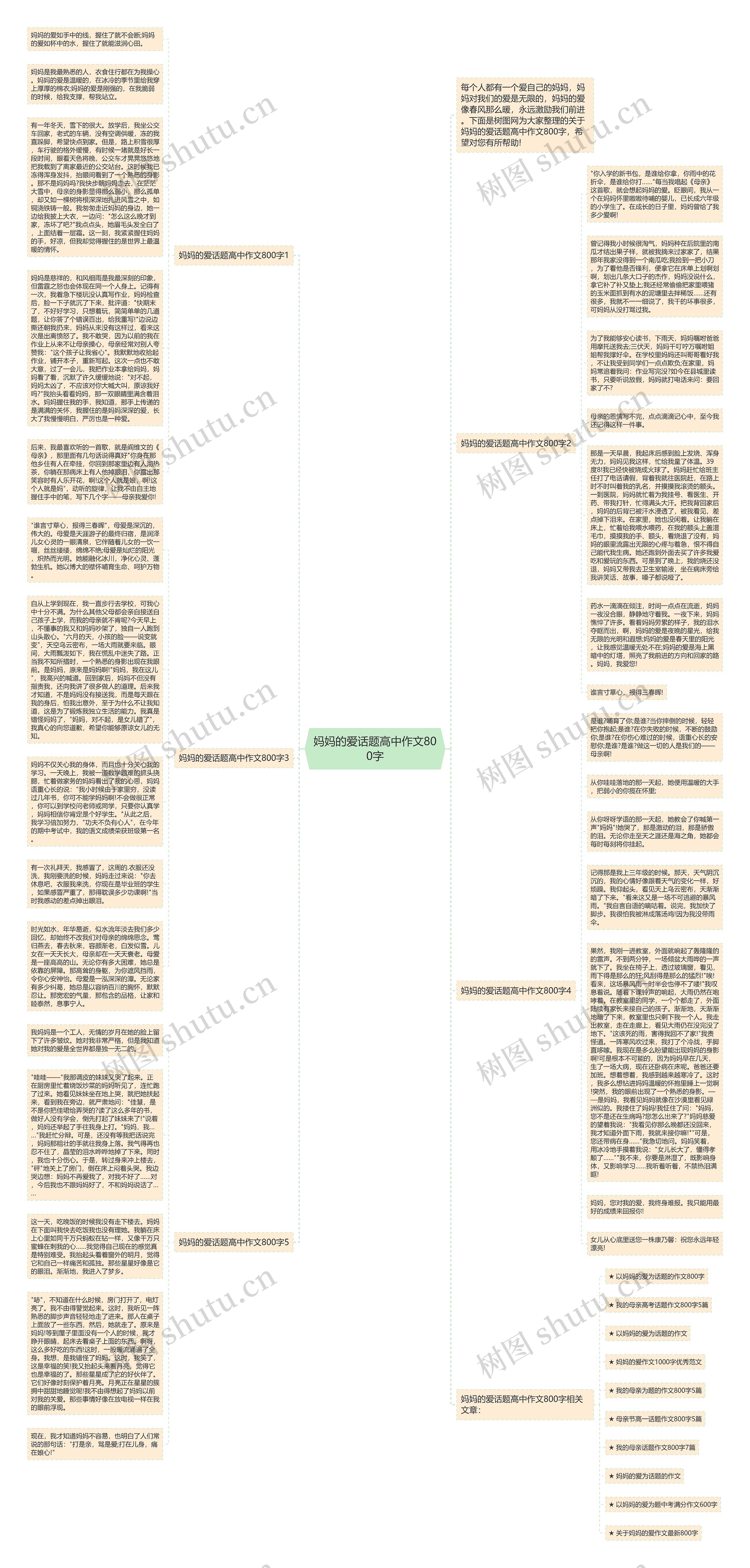 妈妈的爱话题高中作文800字思维导图