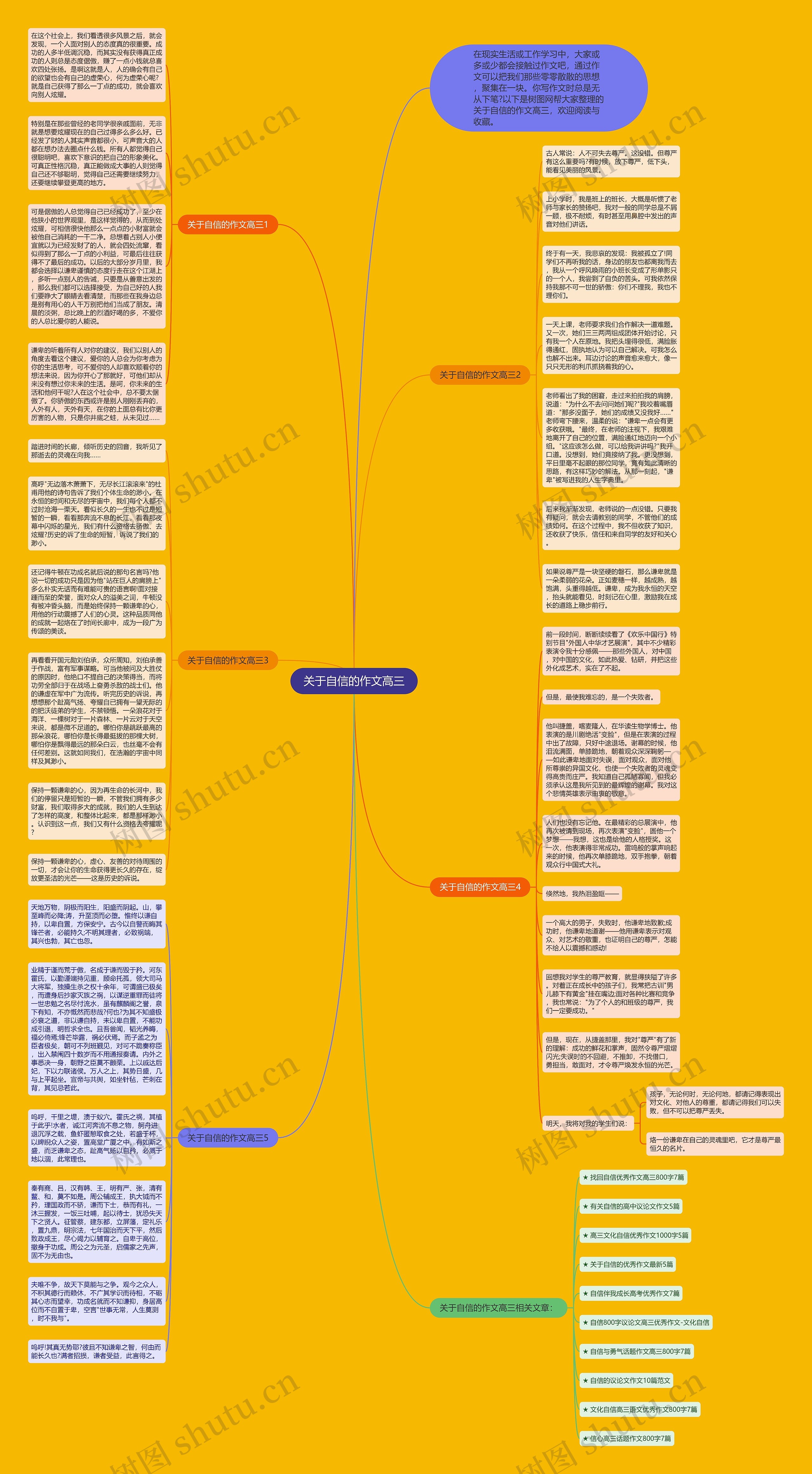 关于自信的作文高三思维导图