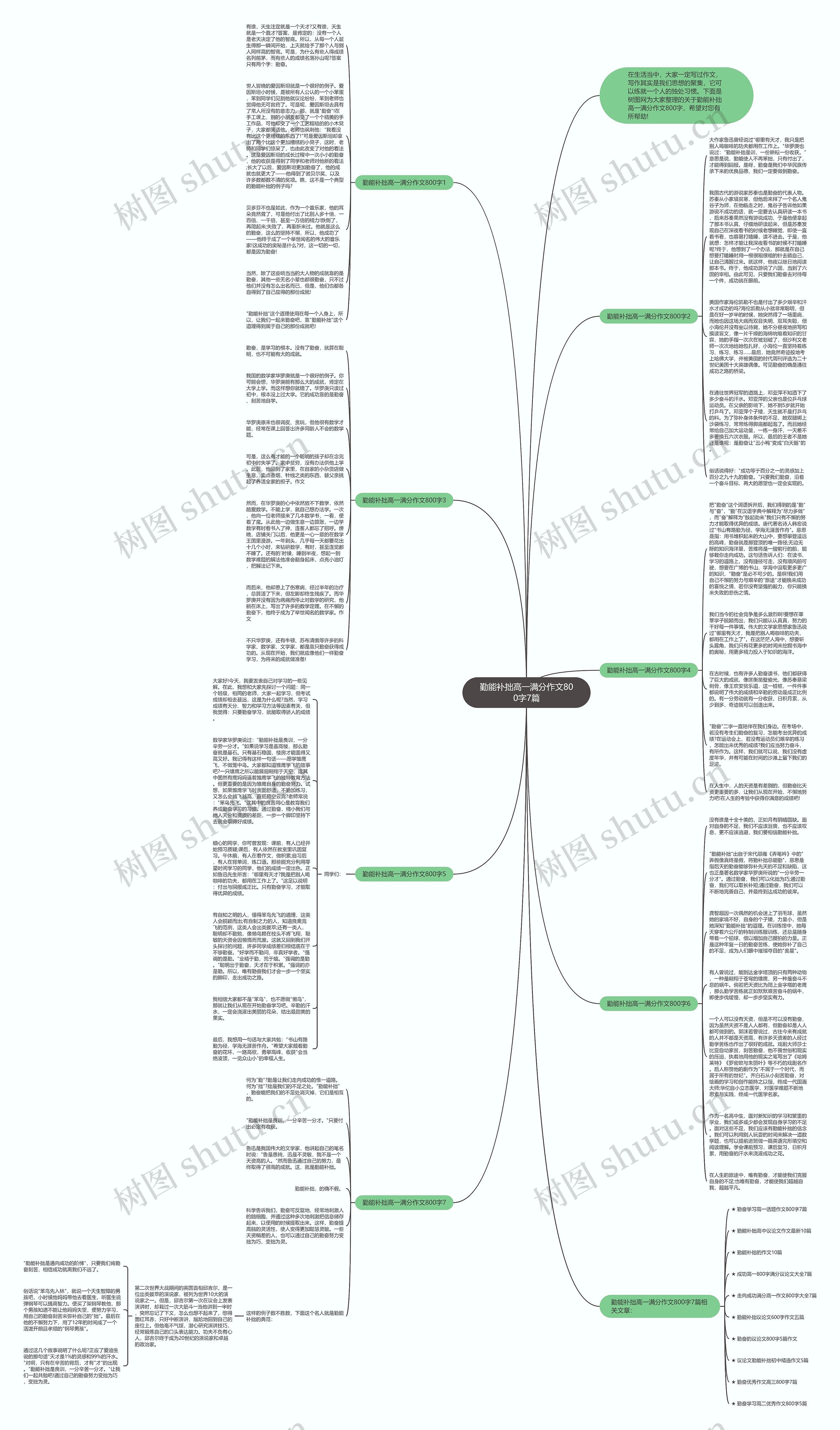 勤能补拙高一满分作文800字7篇思维导图