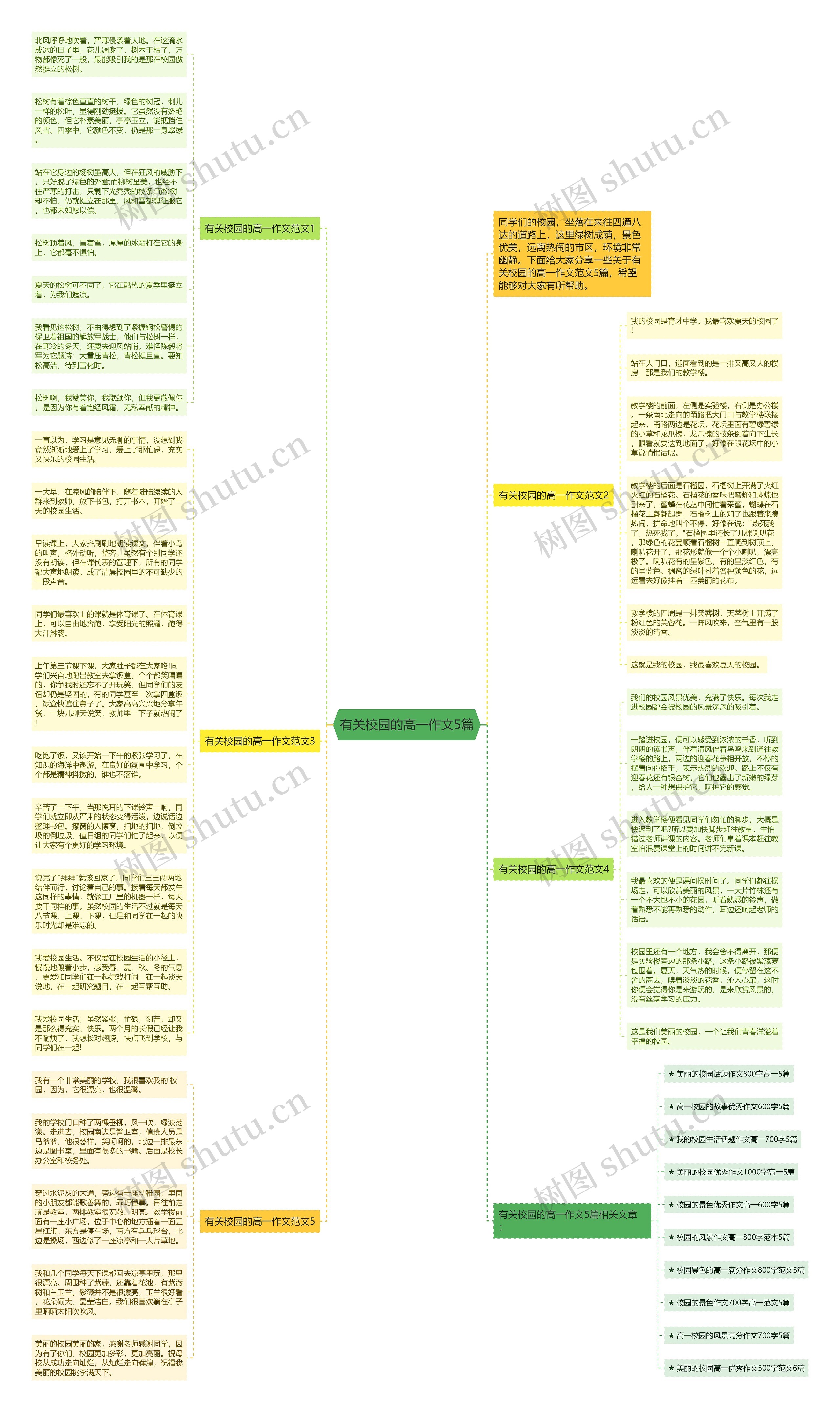 有关校园的高一作文5篇思维导图