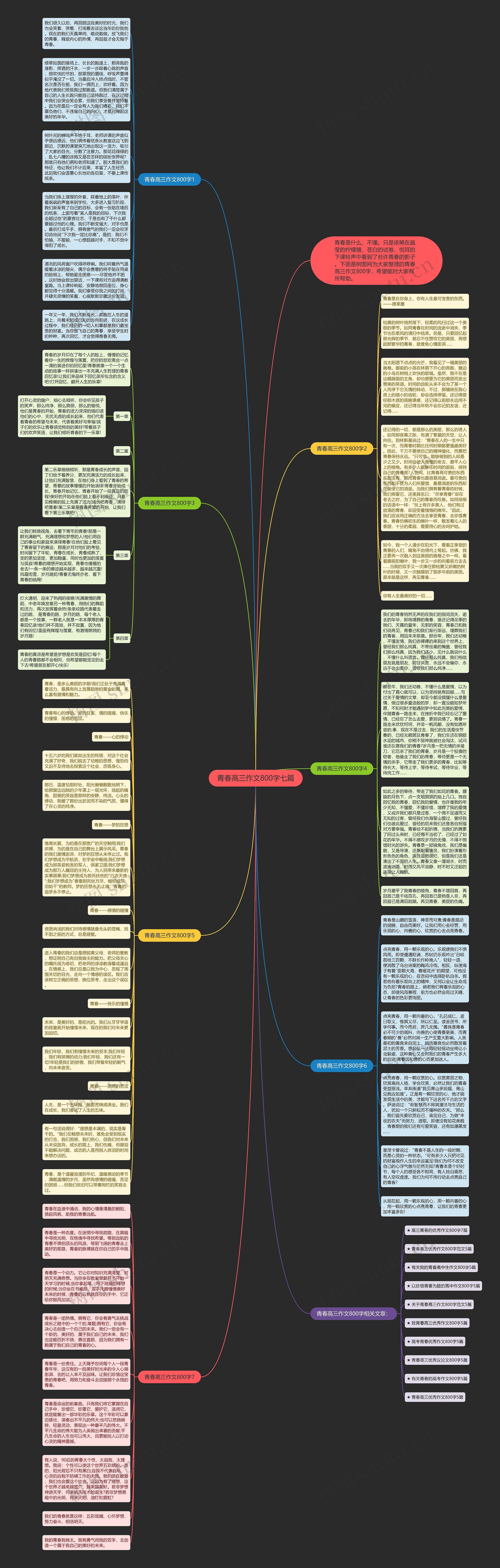青春高三作文800字七篇思维导图