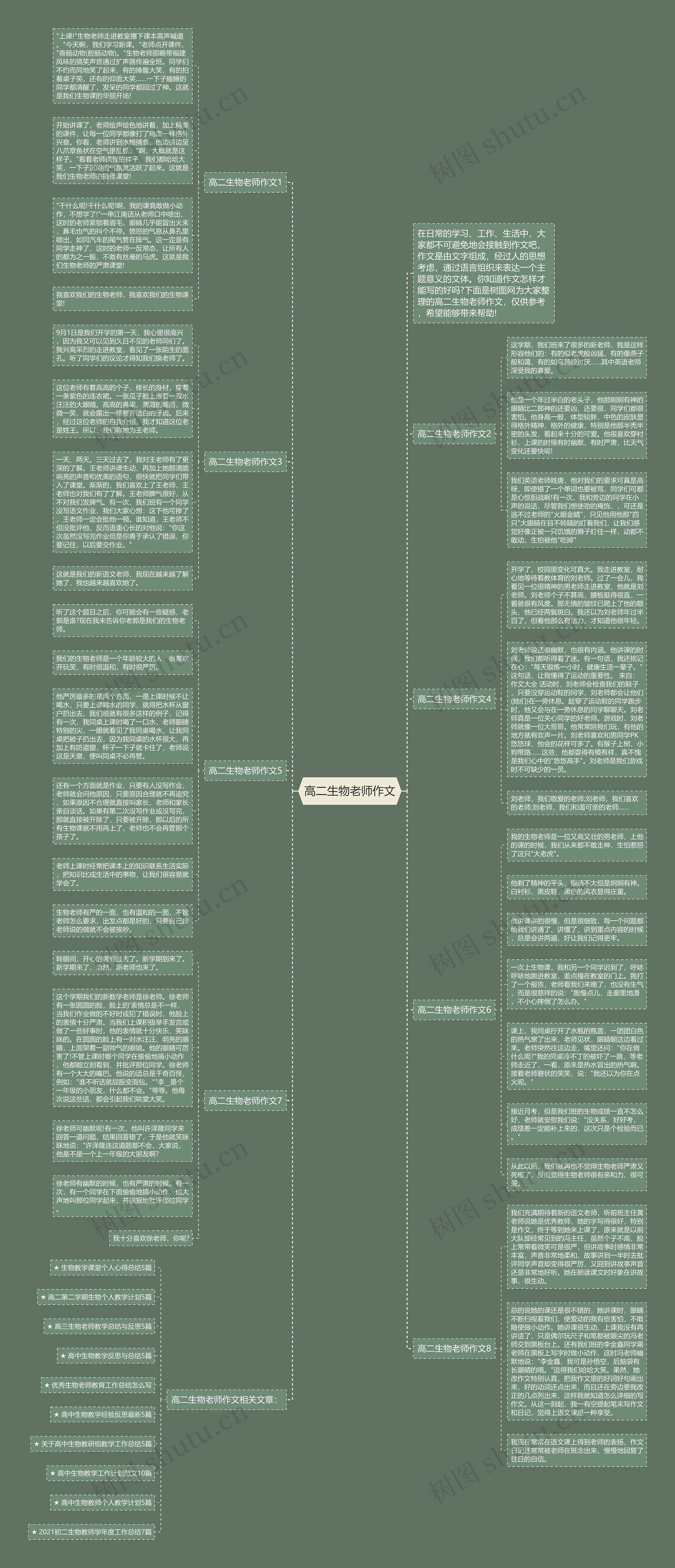 高二生物老师作文思维导图