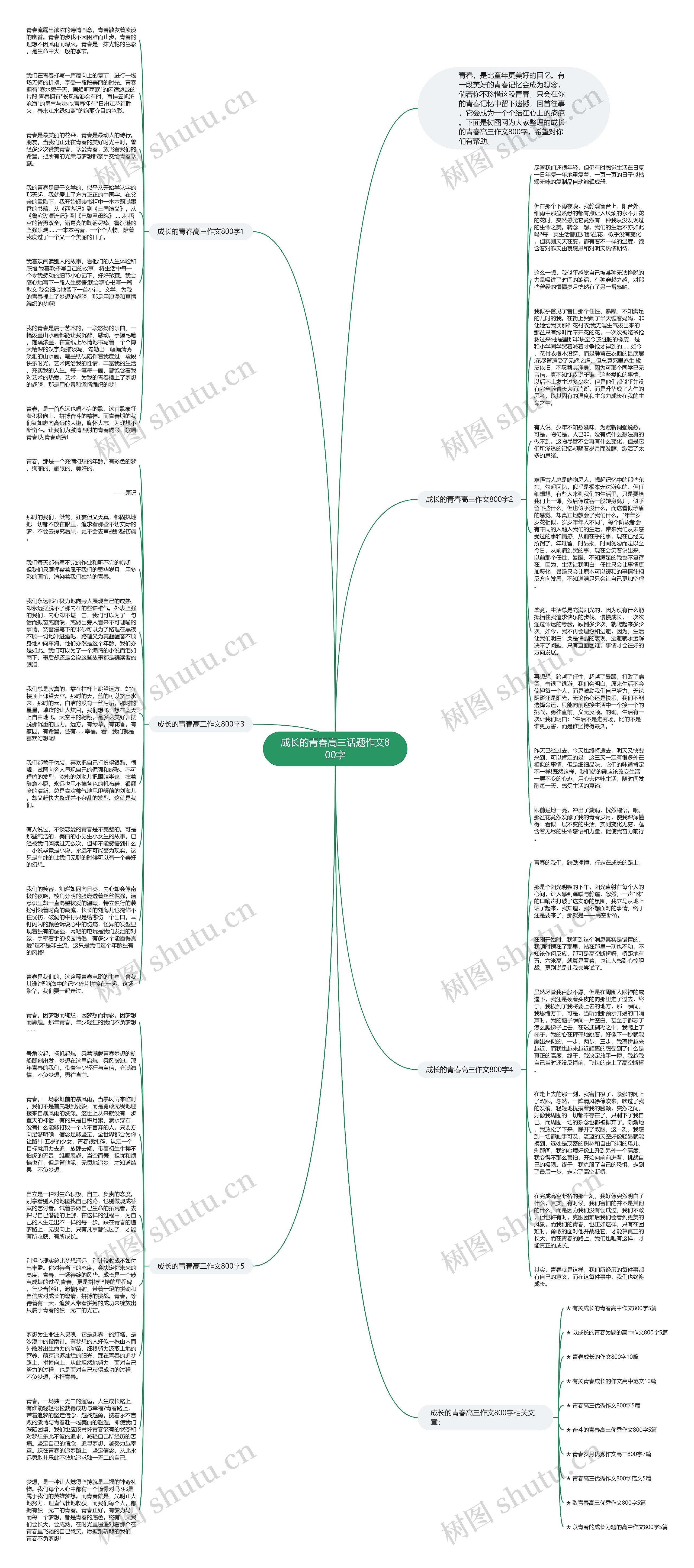 成长的青春高三话题作文800字思维导图高清图 成长的青春高三话题作文800字思维导图