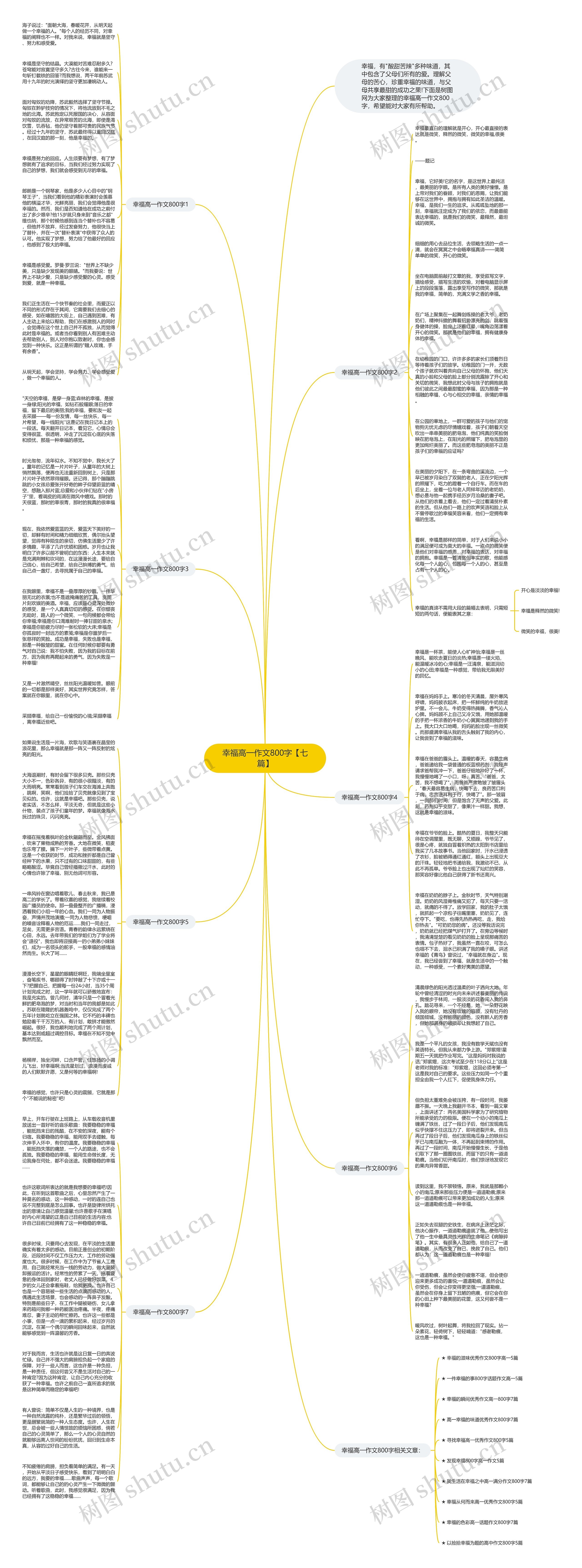 幸福高一作文800字【七篇】思维导图