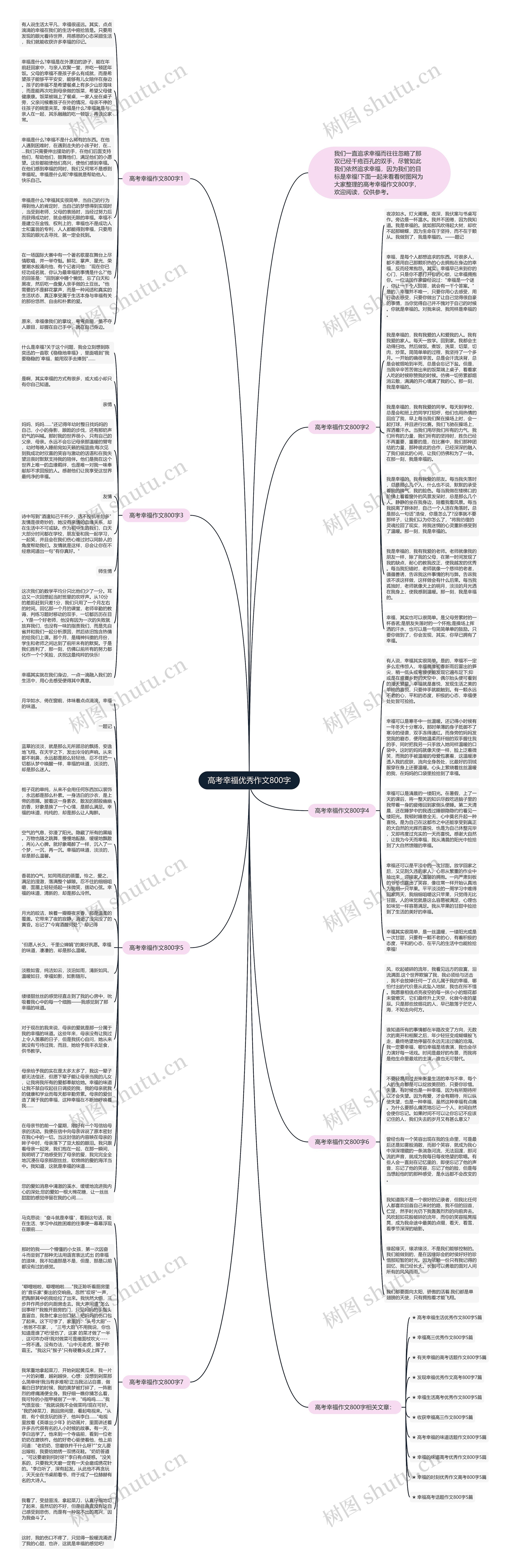 高考幸福优秀作文800字思维导图