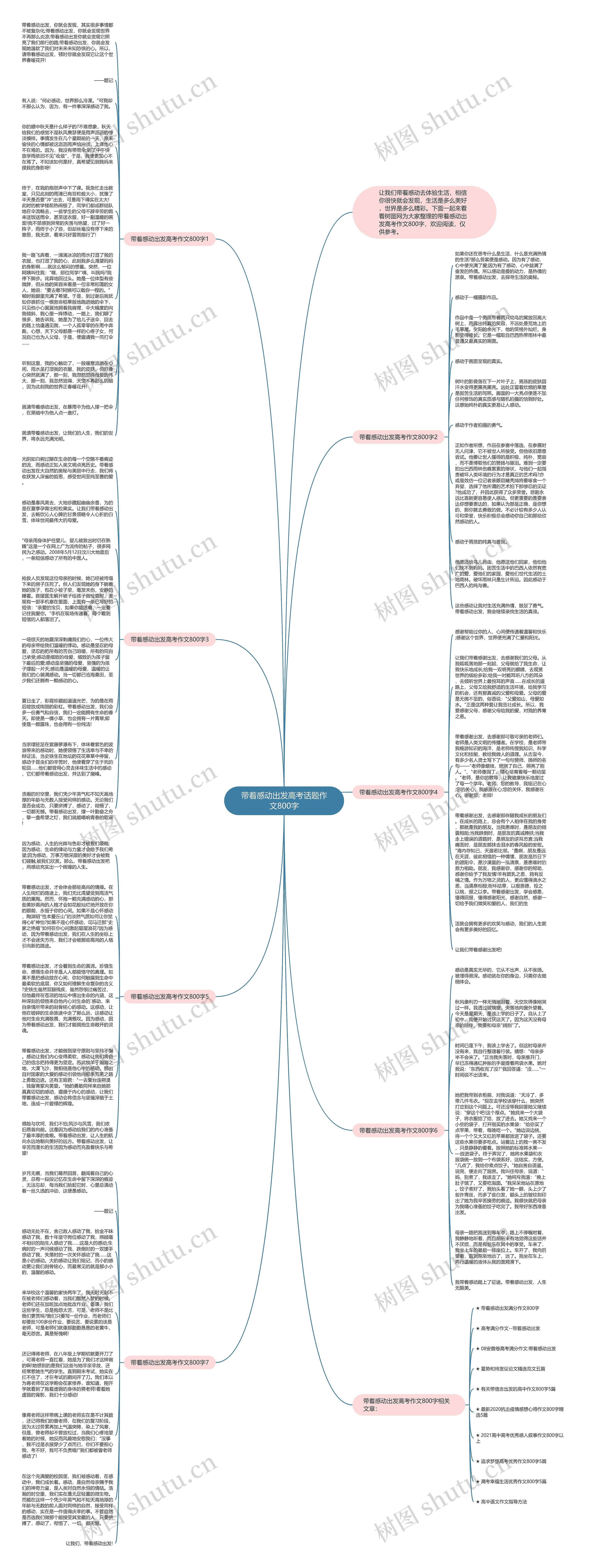 带着感动出发高考话题作文800字思维导图