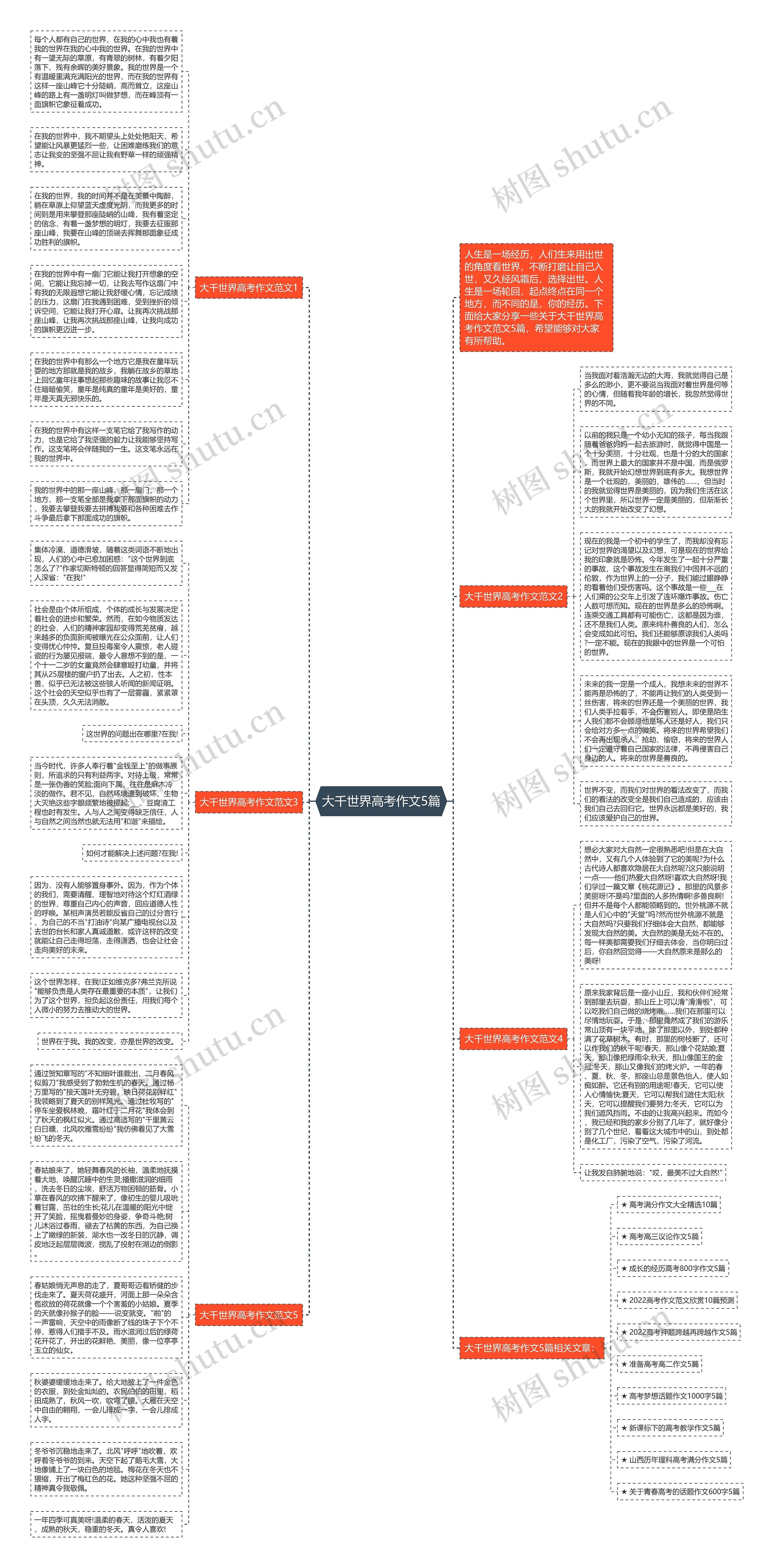 大千世界高考作文5篇思维导图