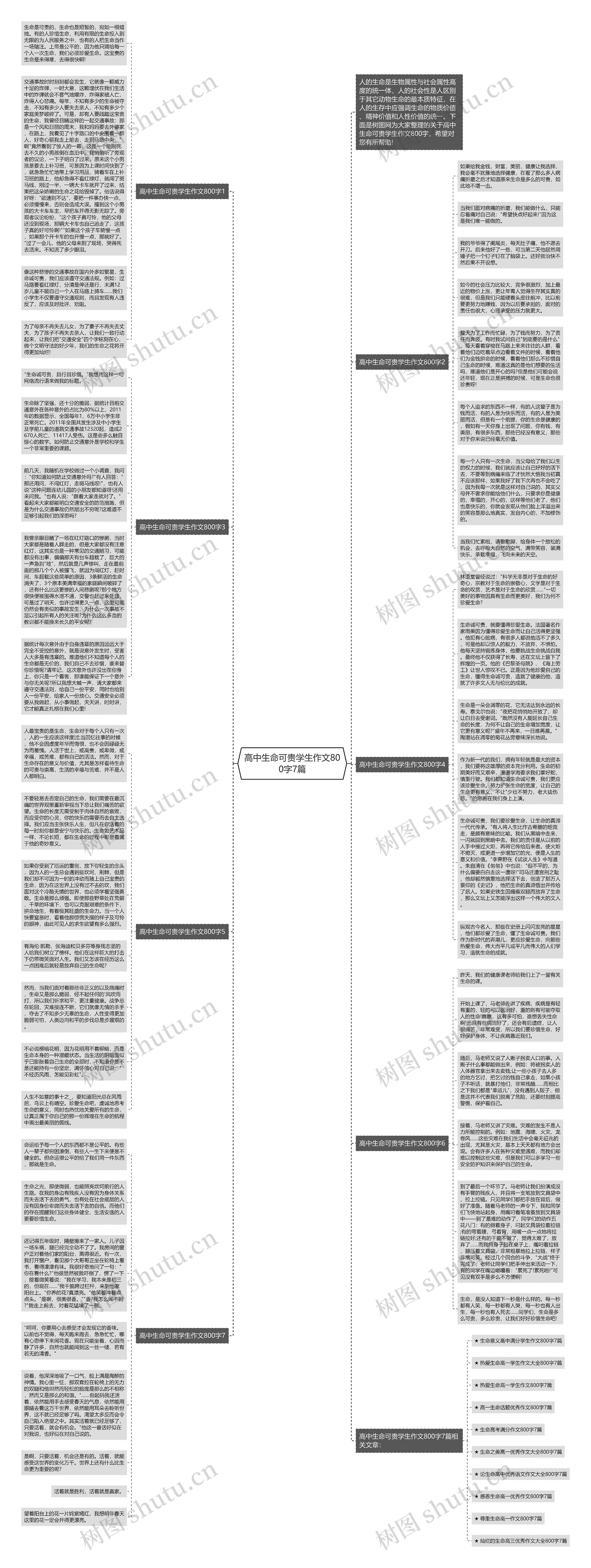 高中生命可贵学生作文800字7篇思维导图
