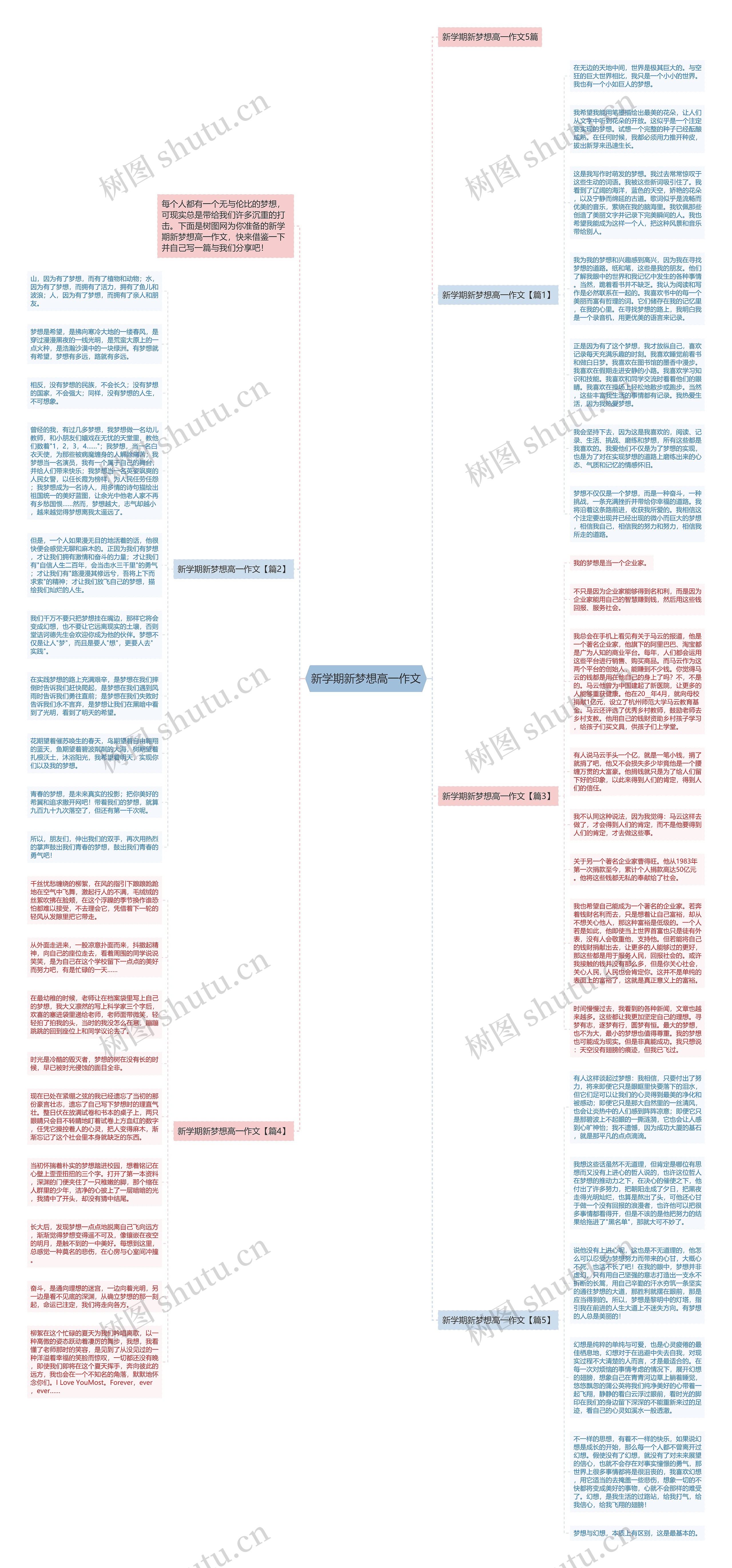 新学期新梦想高一作文思维导图