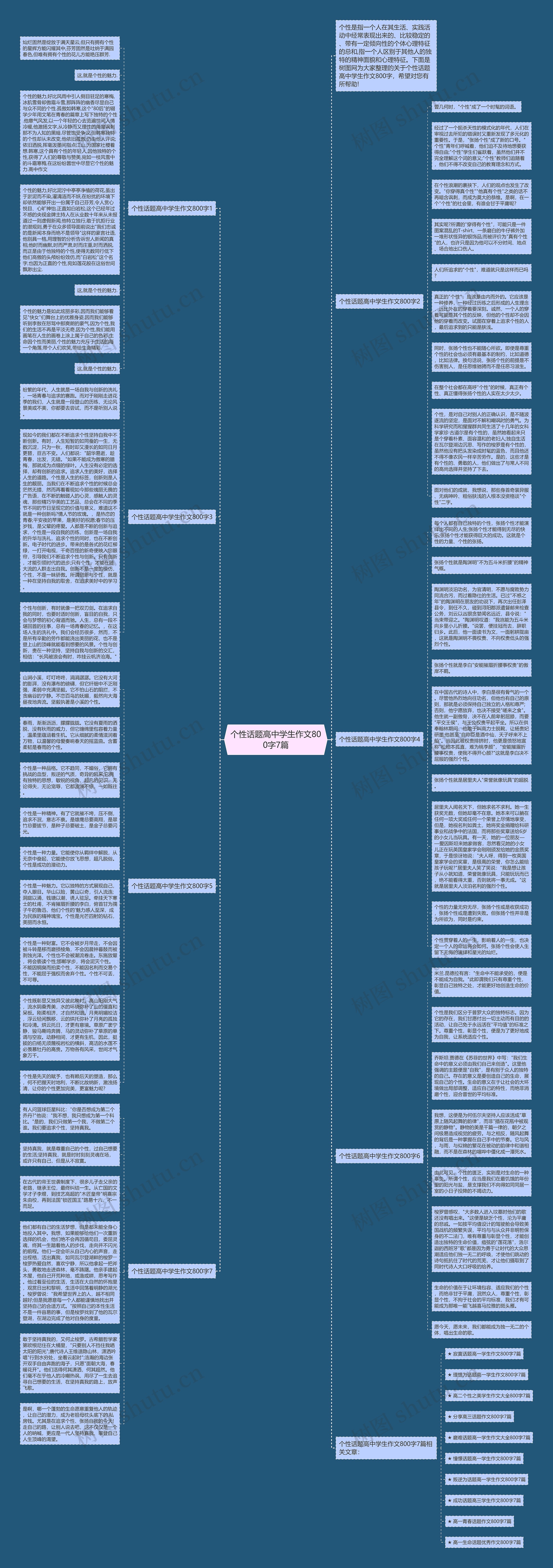 个性话题高中学生作文800字7篇思维导图