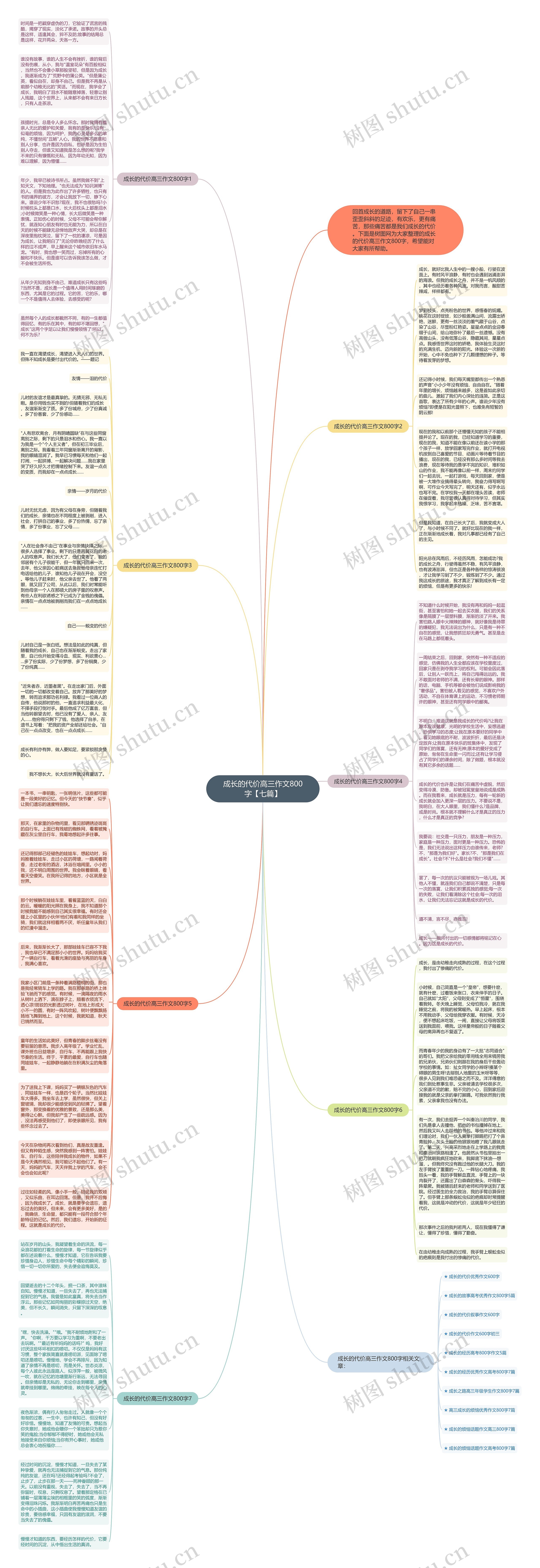 成长的代价高三作文800字【七篇】思维导图
