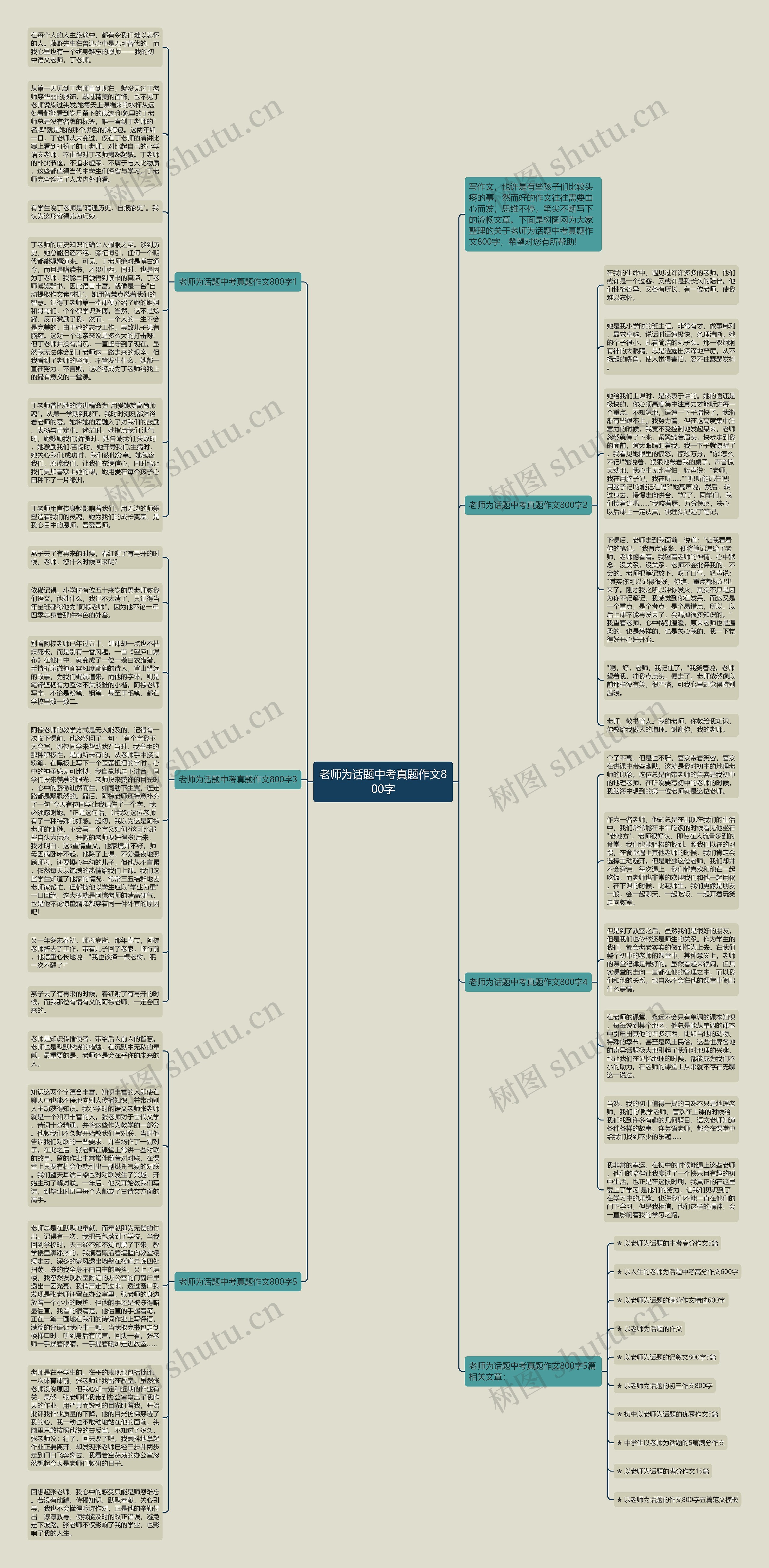 老师为话题中考真题作文800字思维导图