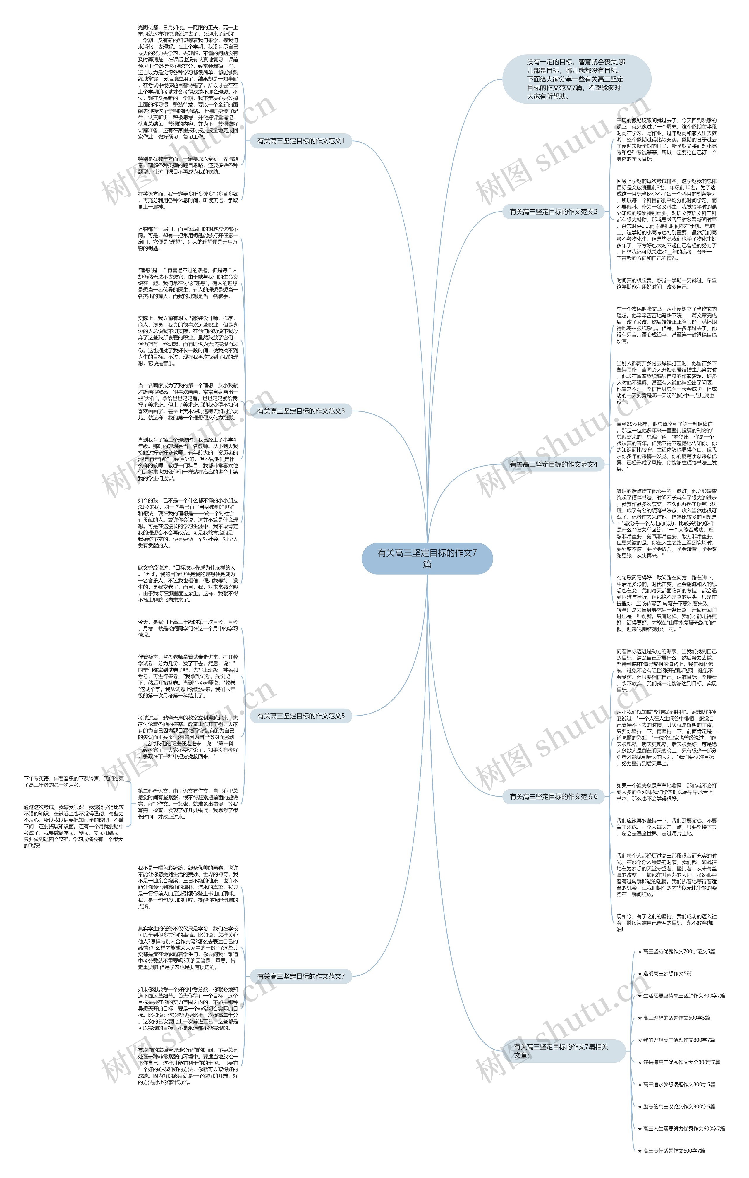 有关高三坚定目标的作文7篇思维导图