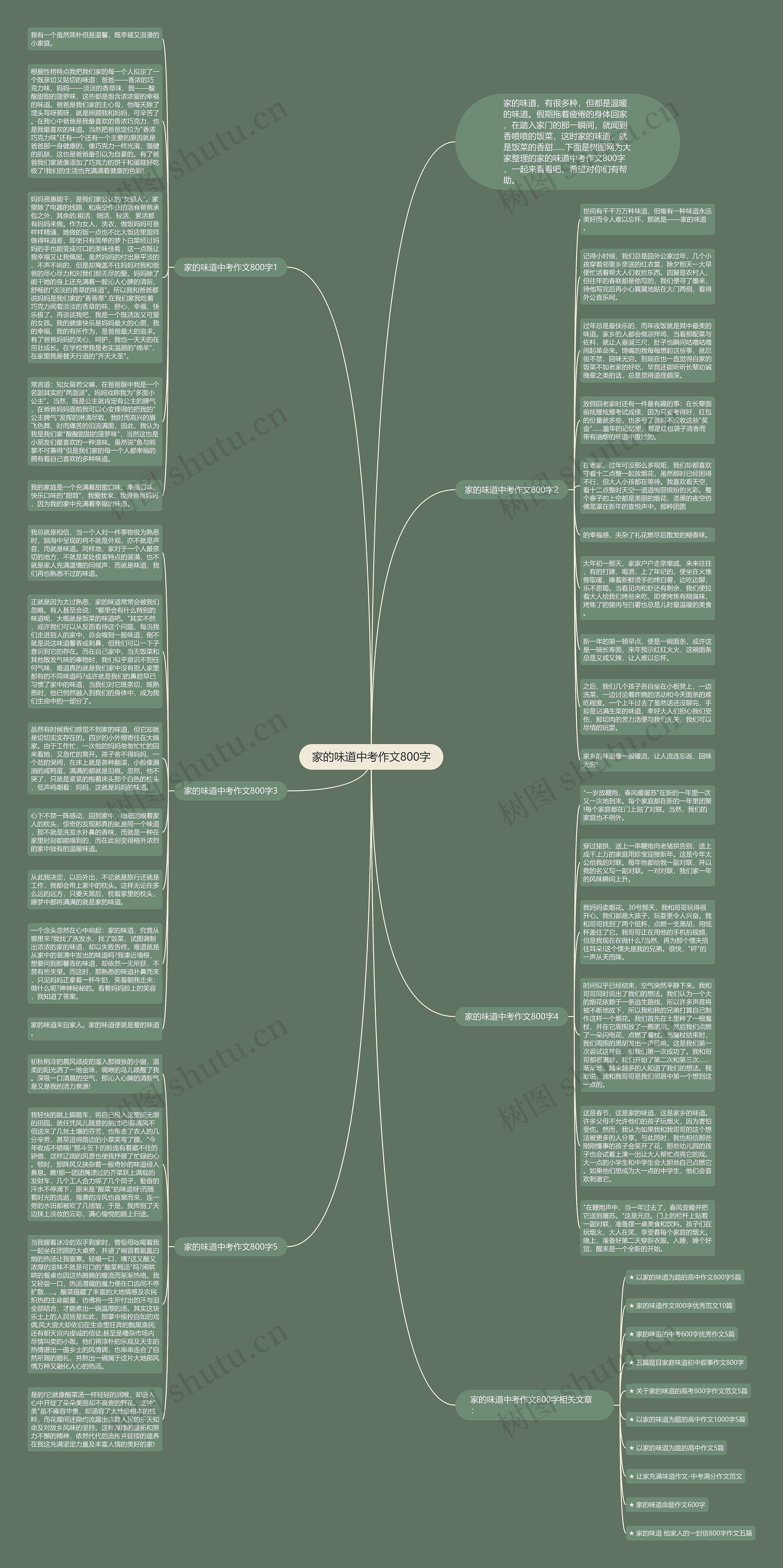 家的味道中考作文800字思维导图