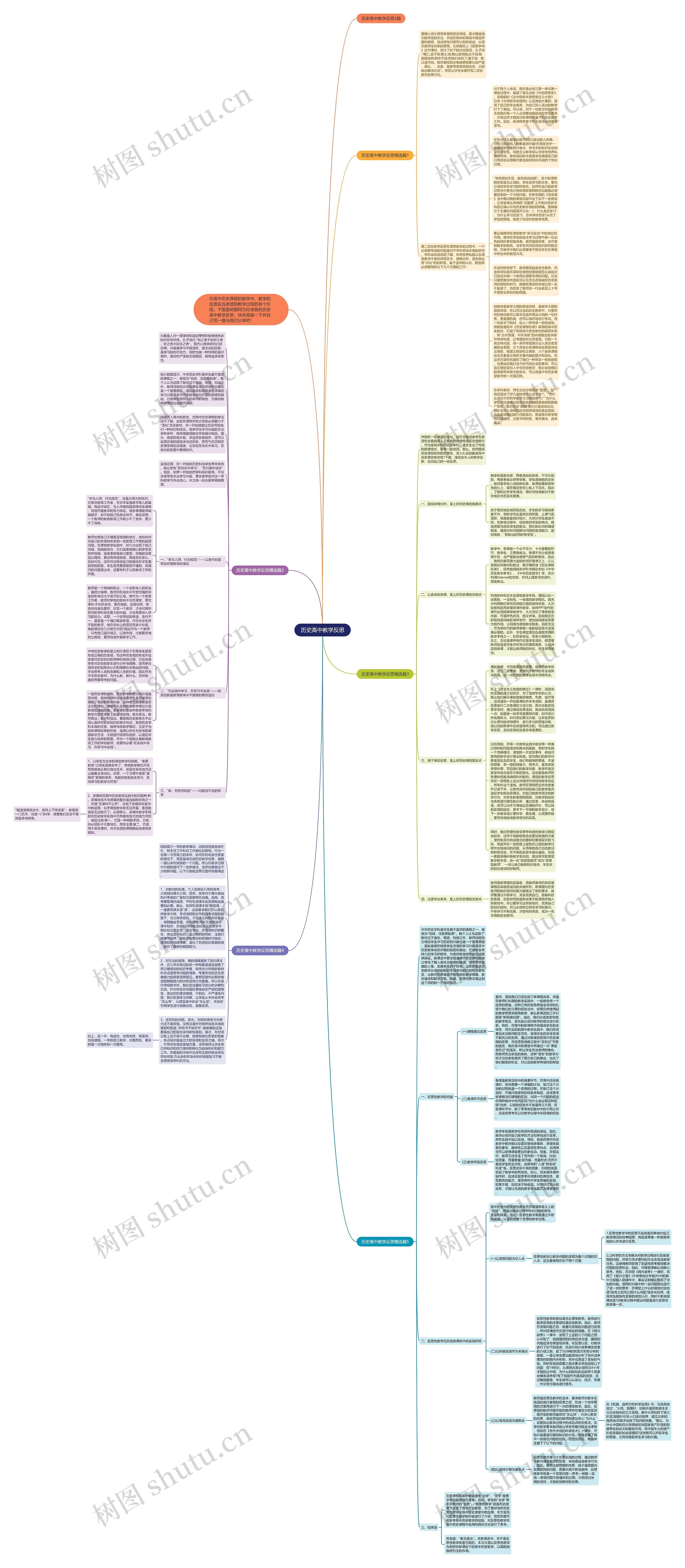 历史高中教学反思思维导图