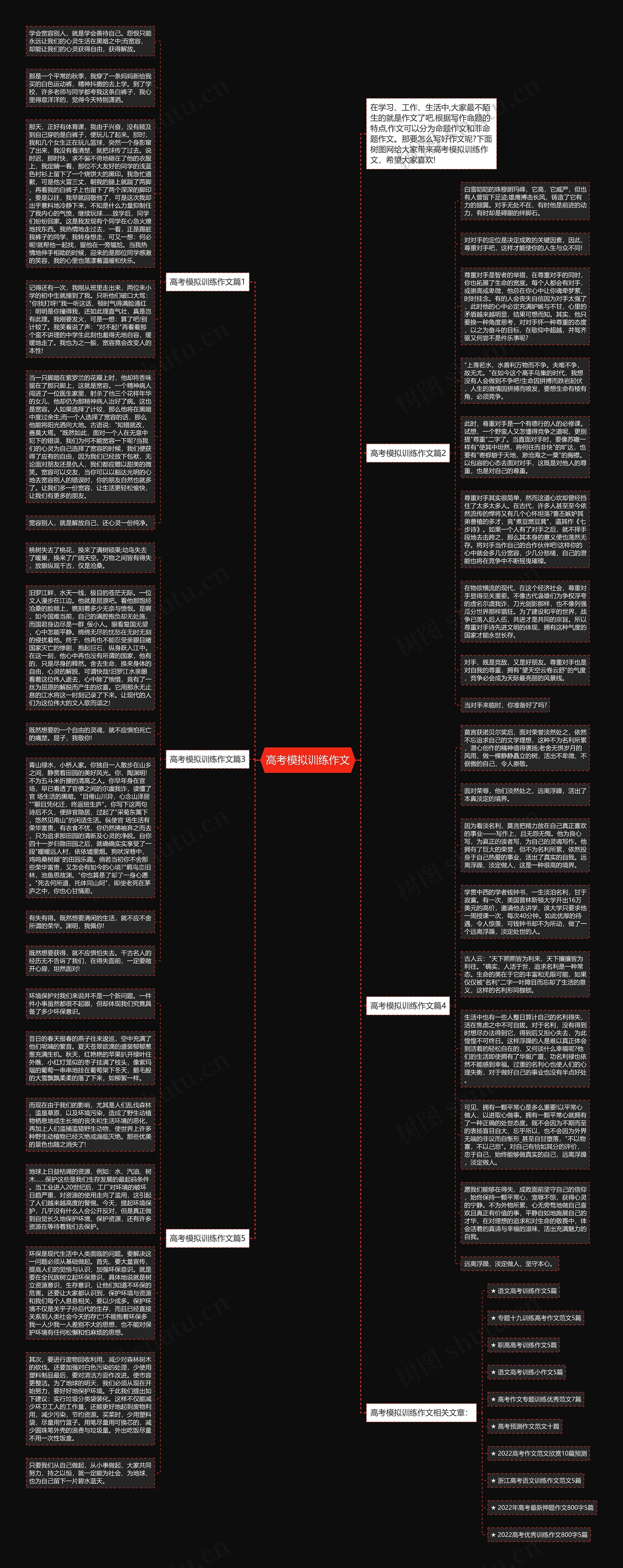 高考模拟训练作文思维导图