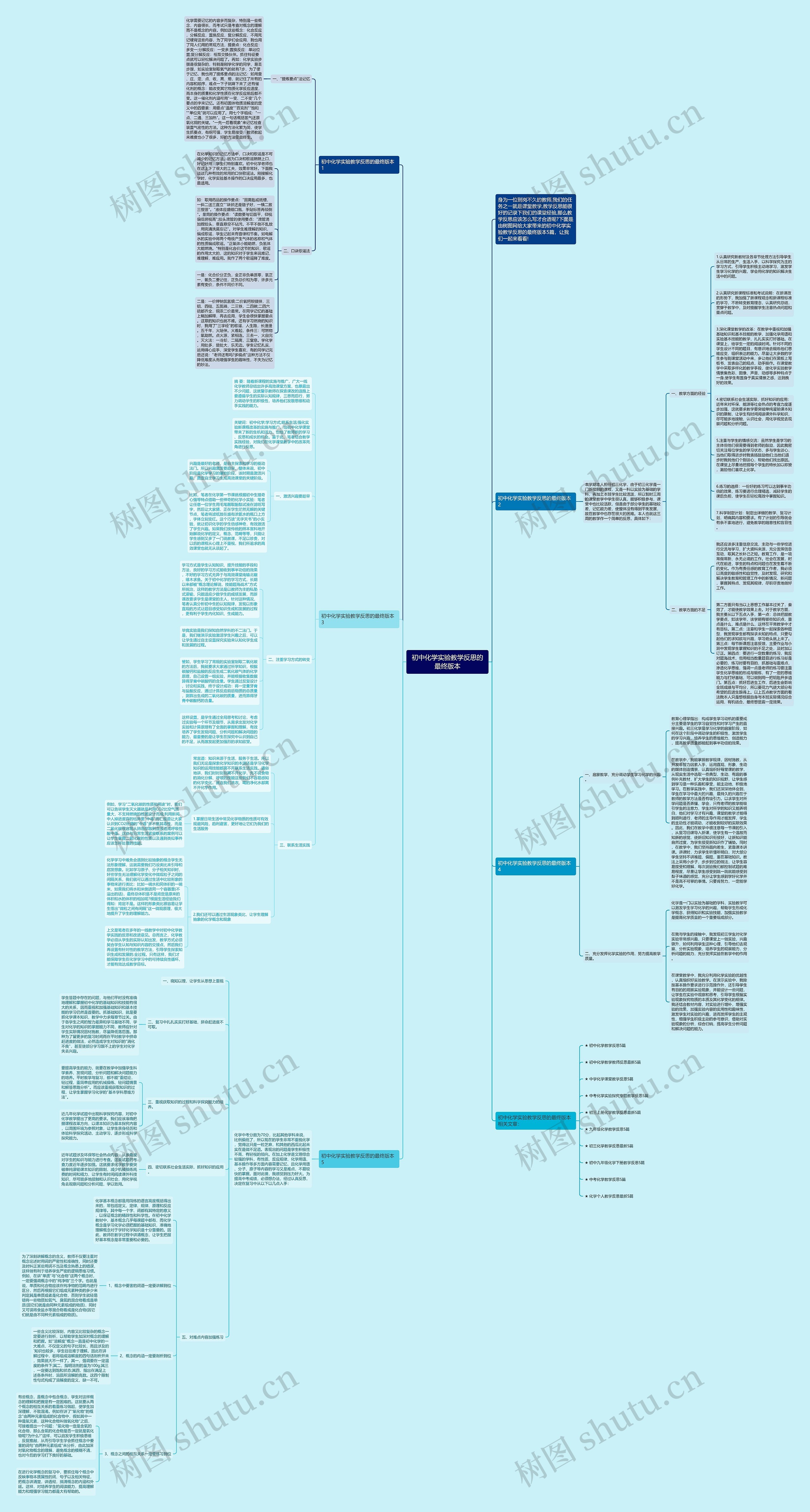 初中化学实验教学反思的最终版本思维导图